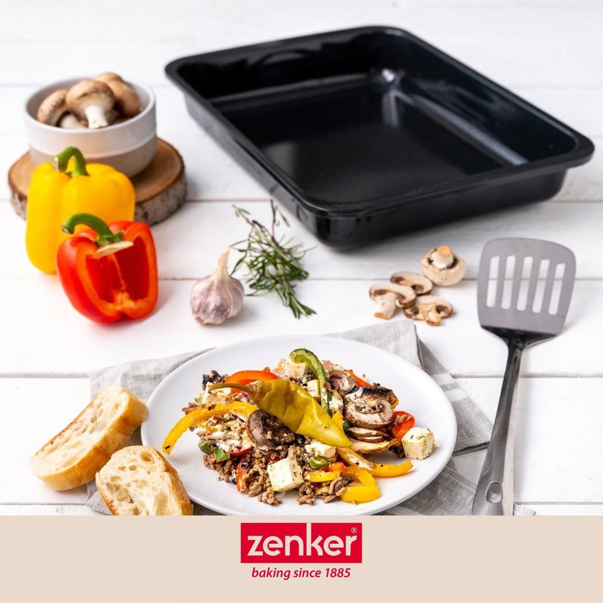 Ensemble de 2 Plats rectangulaire XXL 40 x 29 cm en acier émaillé Zenker Spécial Cooking - Image 6