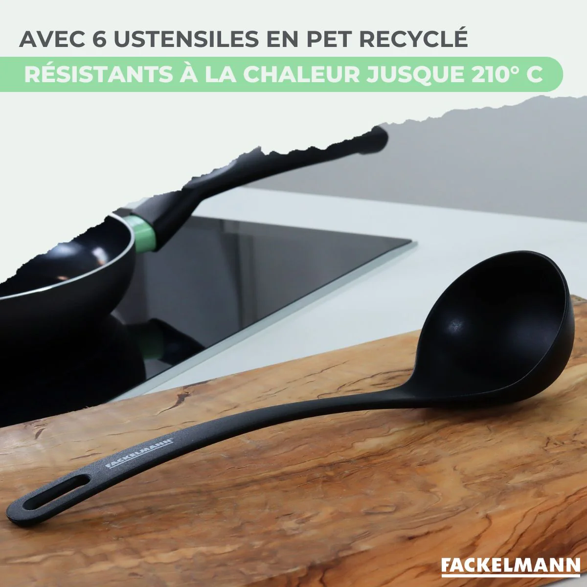 Ensemble de 2 poêles de 16 et 20 cm et 6 ustensiles Fackelmann Brandao - Image 7