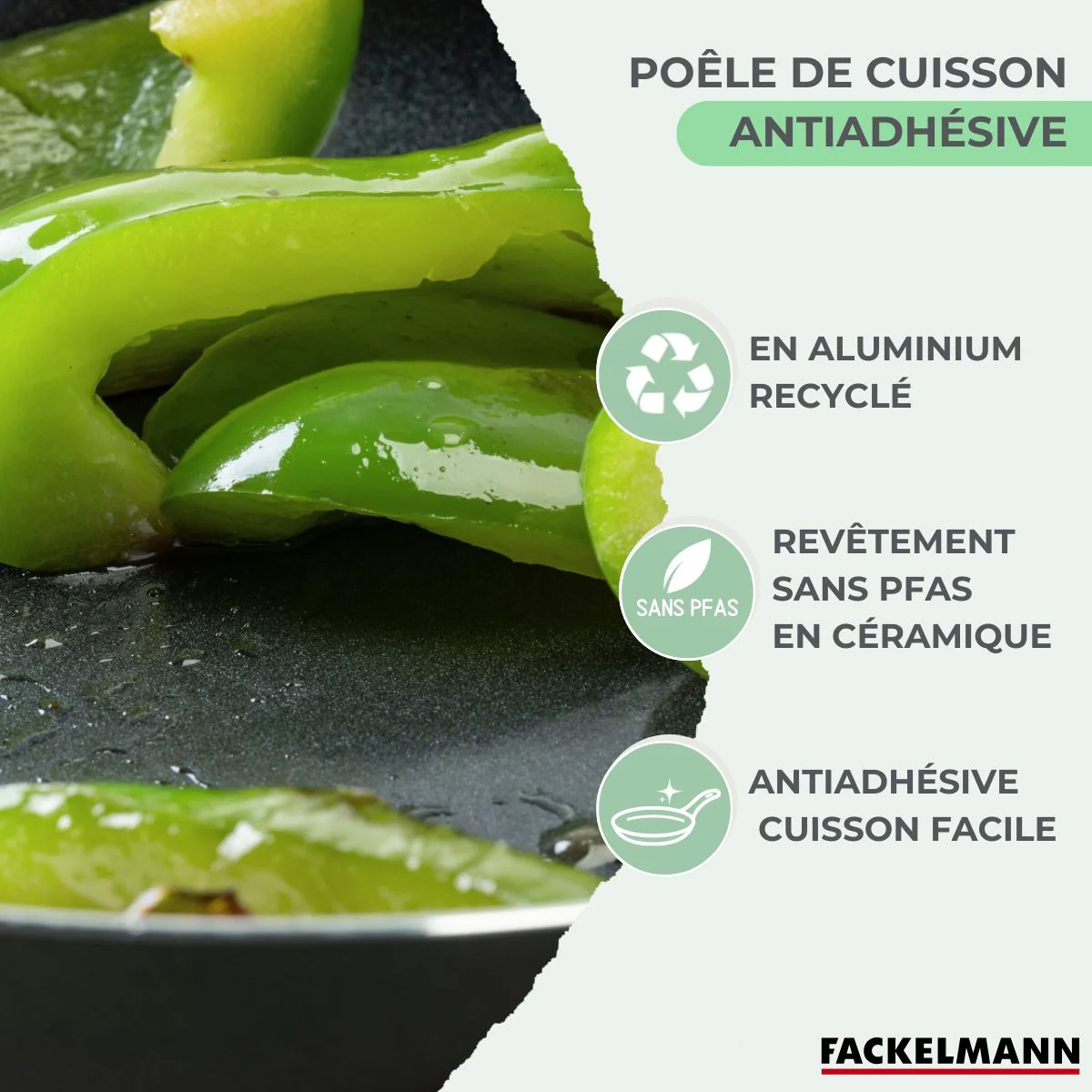 Ensemble de 2 poêles de 20 et 24 cm et 6 ustensiles Fackelmann Brandao - Image 4