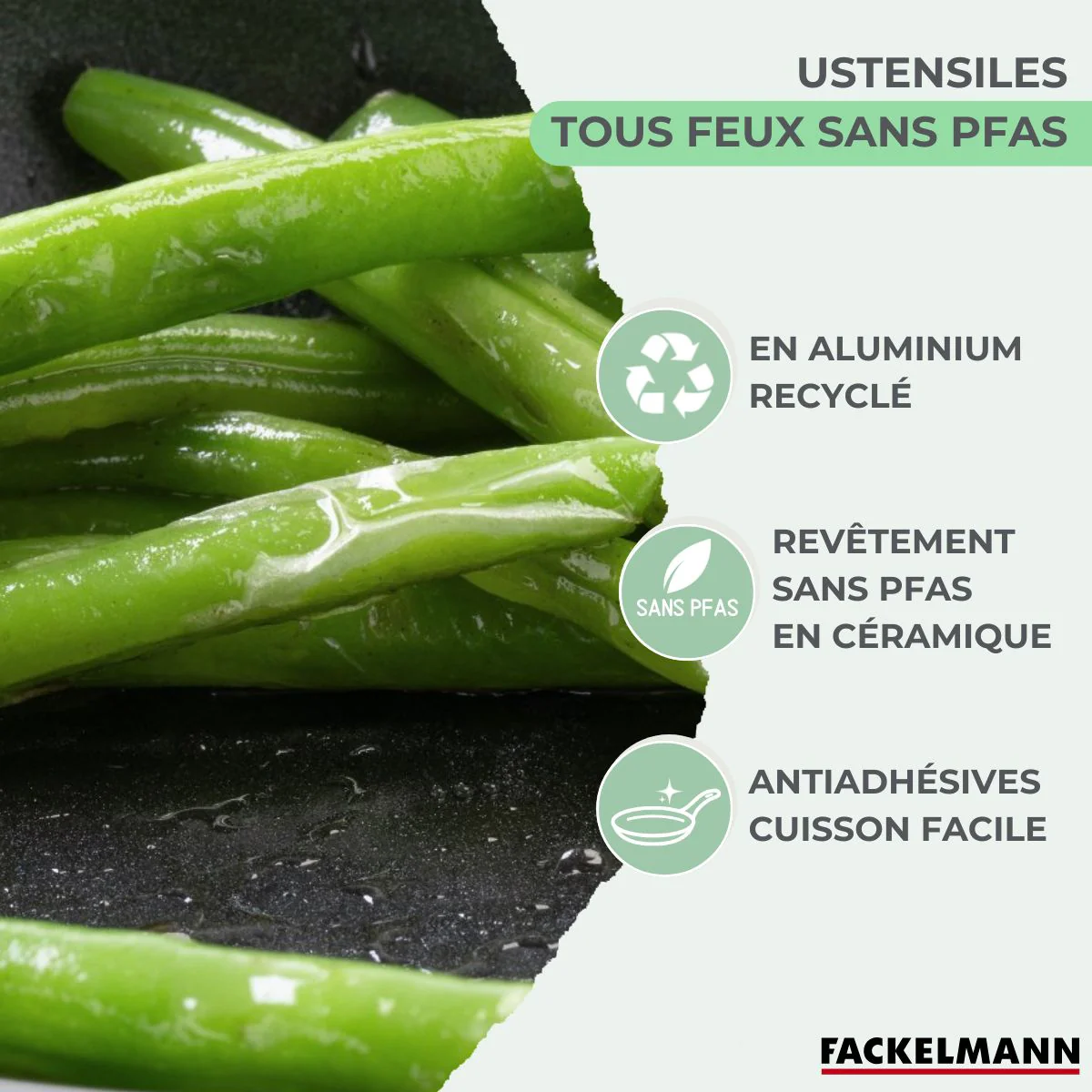Ensemble de 2 poêles de 24 et 28 cm et 3 casseroles 16, 18 et 20 cm Fackelmann Brandao - Image 4