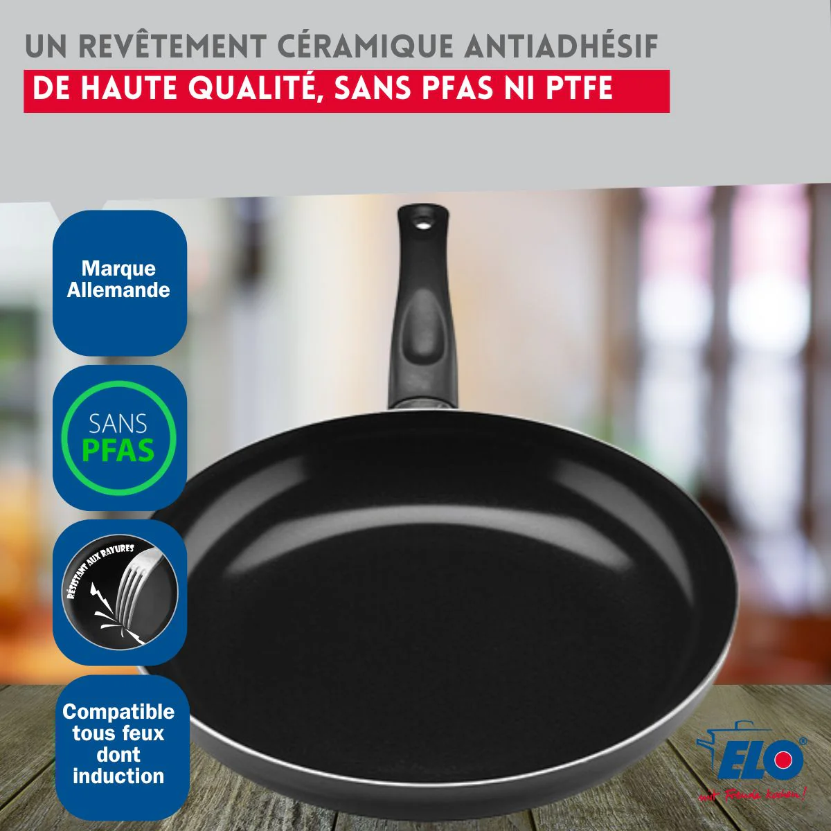 Ensemble de 2 Poêles de cuisson 24 et 32 cm et 2 faitouts 16 et 20 cm Elo Prima Brillant - Image 7