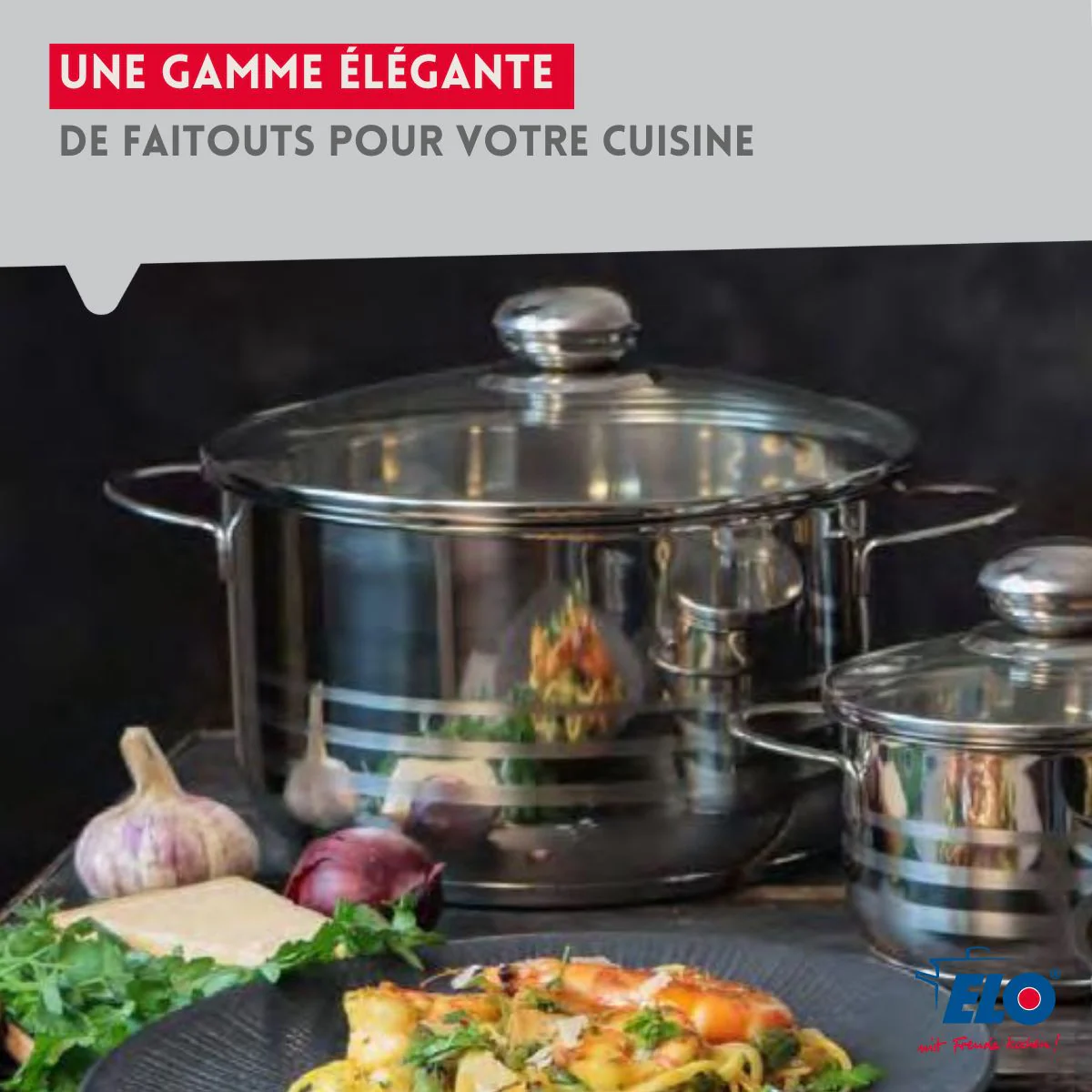 Ensemble de 2 Poêles de cuisson 28 et 32 cm et 1 faitout 12 cm Elo Profi Brillant - Image 5