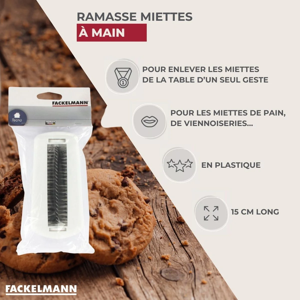 Ensemble de 2 ramasse miettes de table Fackelmann Tecno - Image 3