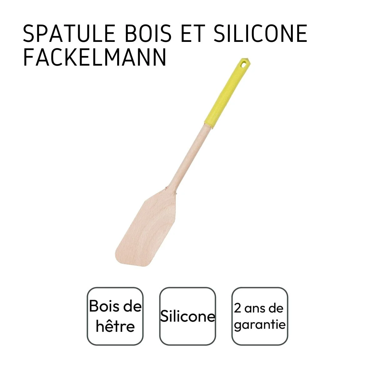 Set de 2 ustensiles de cuisine spatule en bois et silicone Fackelmann Boisselerie - Image 4