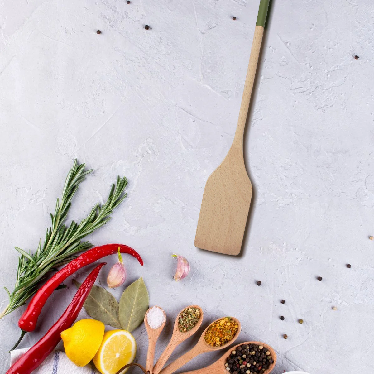 Set de 2 ustensiles de cuisine spatule en bois et spatule Fackelmann Boisselerie - Image 2