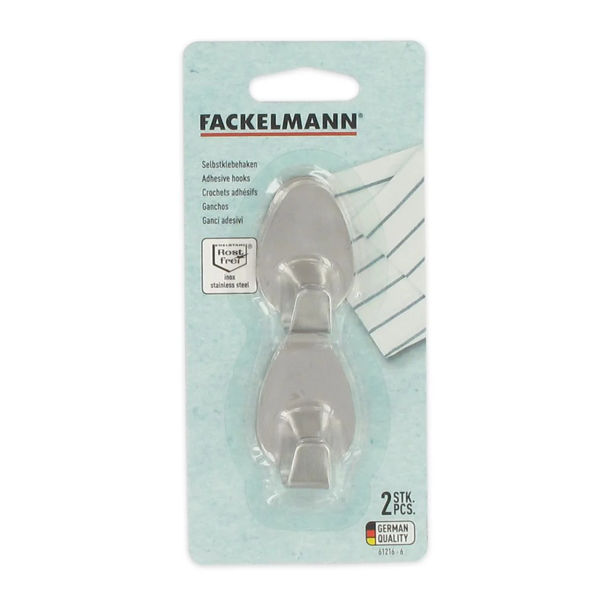 Crochets adhésifs inox Lot de 4, 3 cm décoratifs et utilitaires Fackelmann Tecno - Image 2