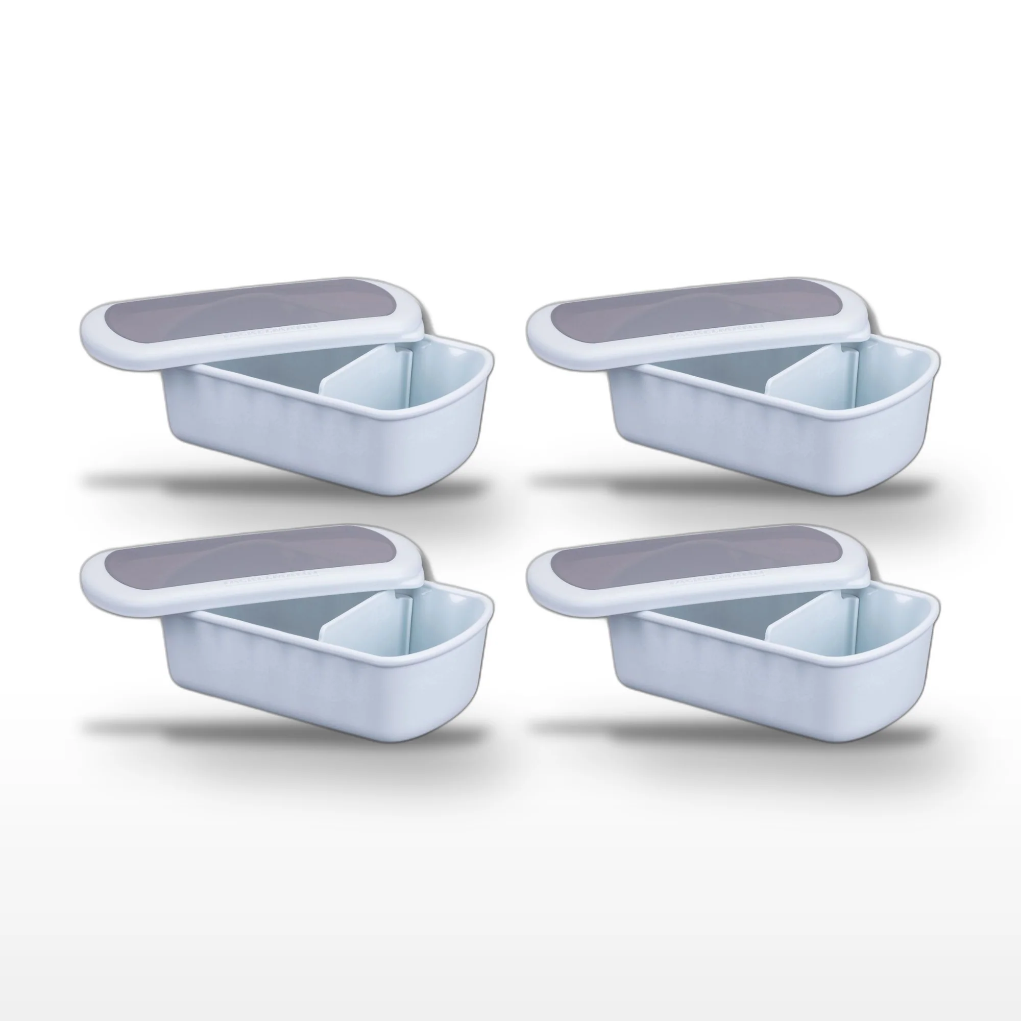 Lot de 4 lunch box compartimentées 1L avec 4 ustensiles de cuisine Fackelmann Storage