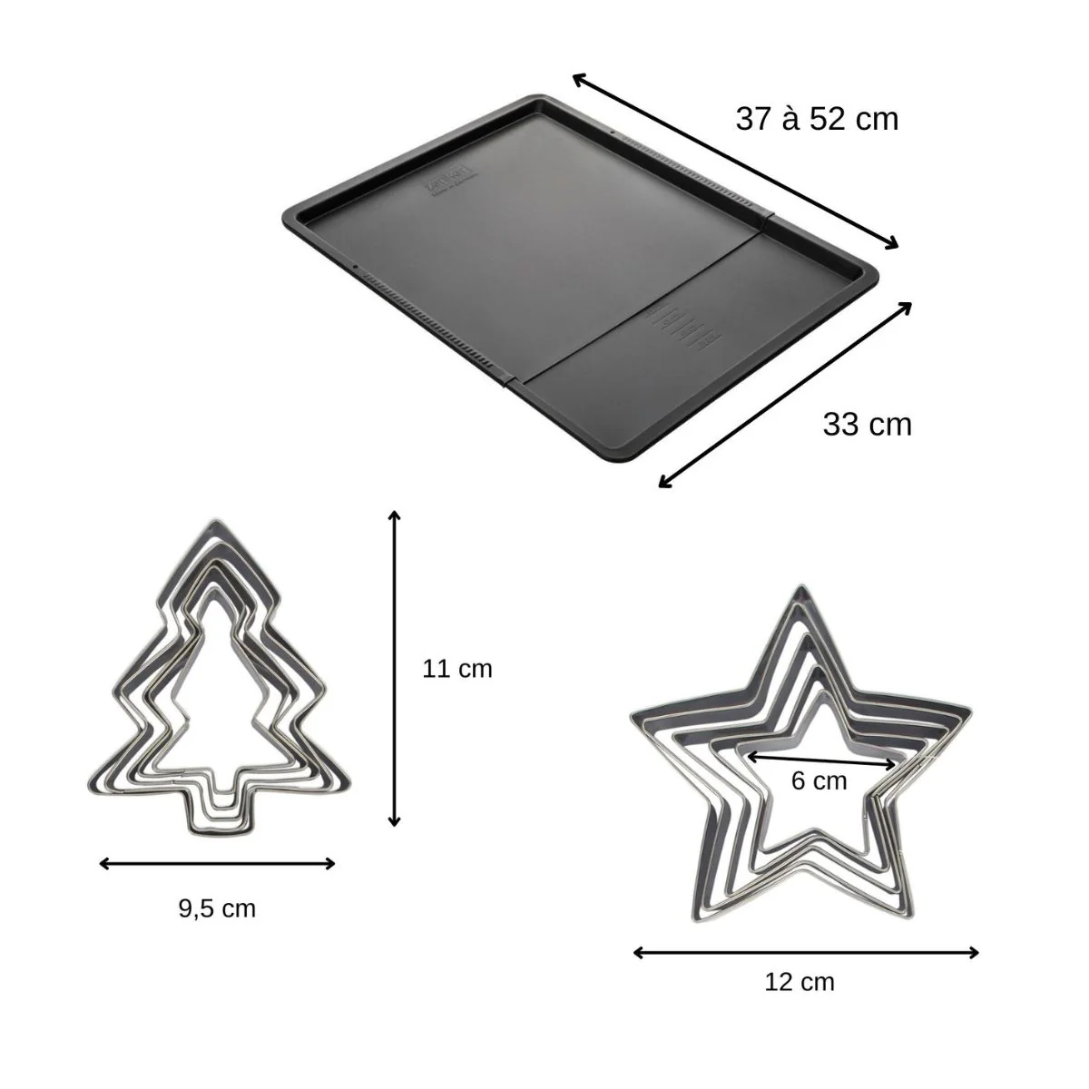 Ensemble avec plaque à pâtisserie extensible et 10 emporte-pièces Zenker - Image 3
