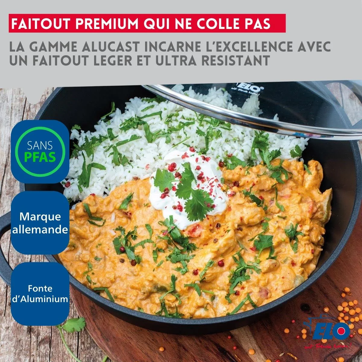 Faitout 20 cm sans PFAS Elo Alucast - Image 3