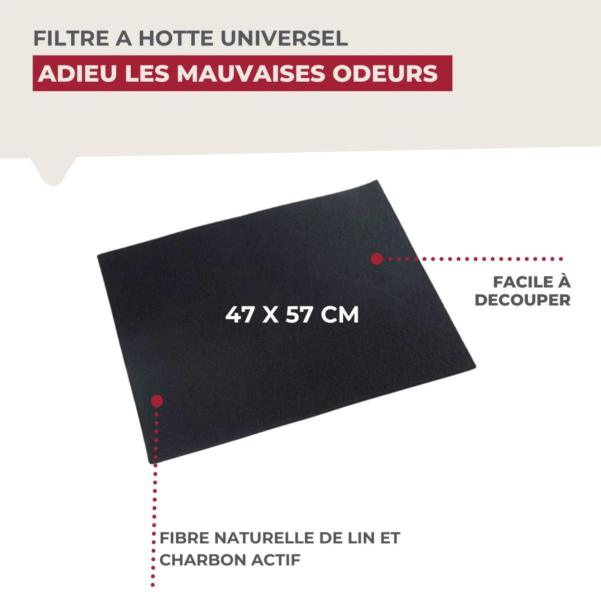 Filtre hotte Fackelmann 47 x 57 cm Accessoires hotte et friture - Image 3
