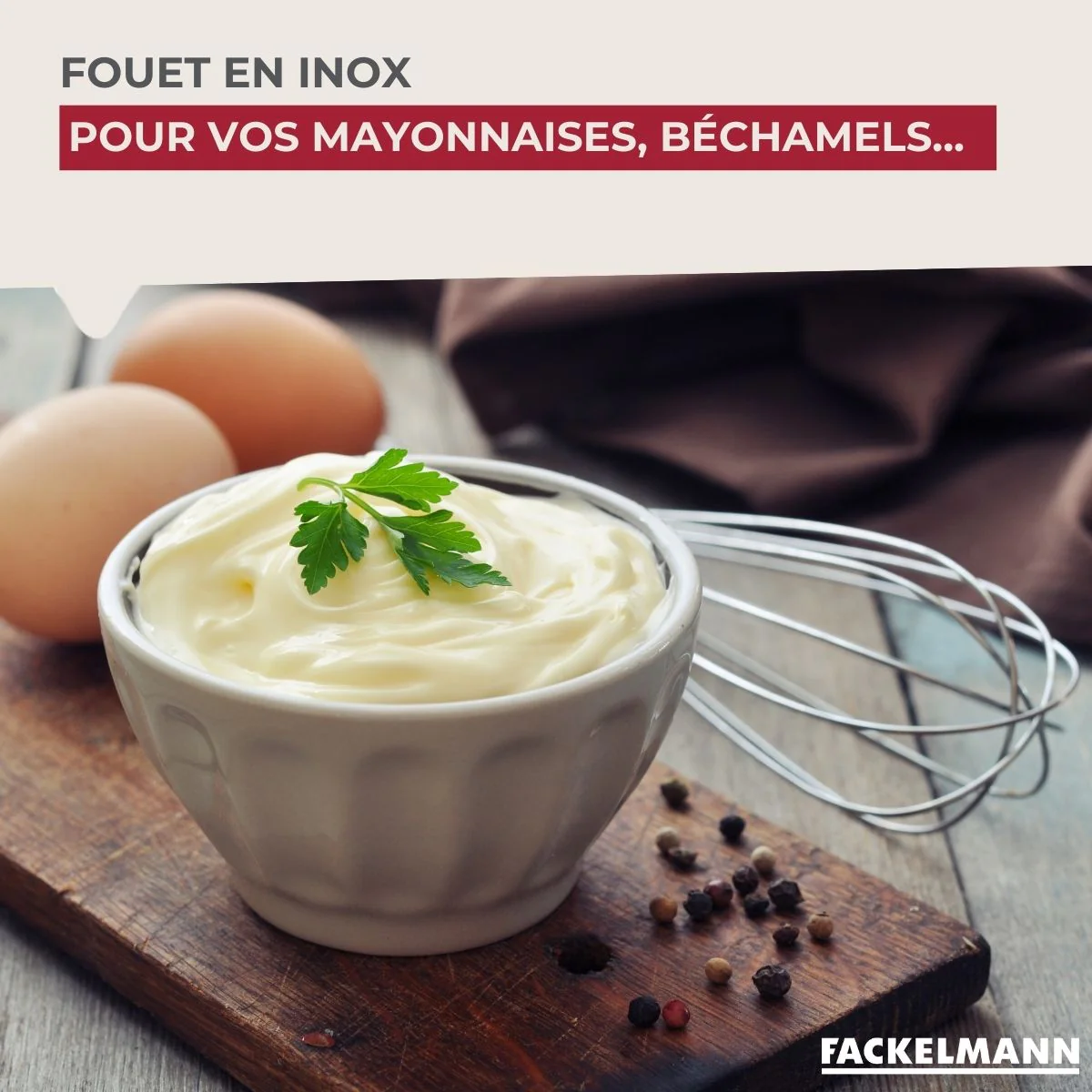 Fouet de cuisine et pâtisserie en inox 26 cm Fackelmann - Image 5