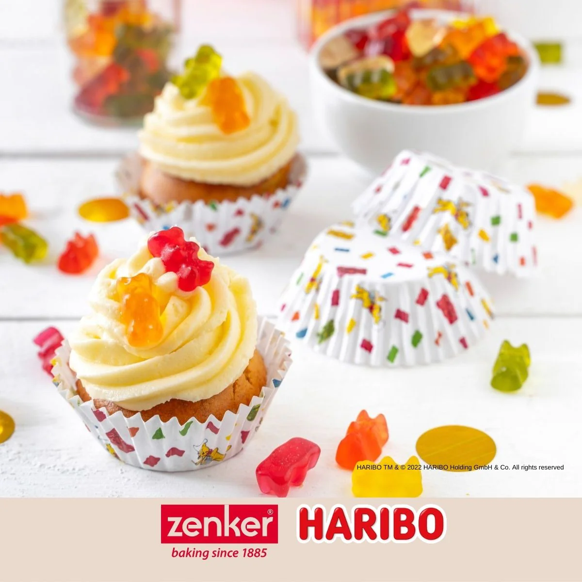 Lot de 50 moules à muffins en papier 6 cm Zenker Haribo - Image 2