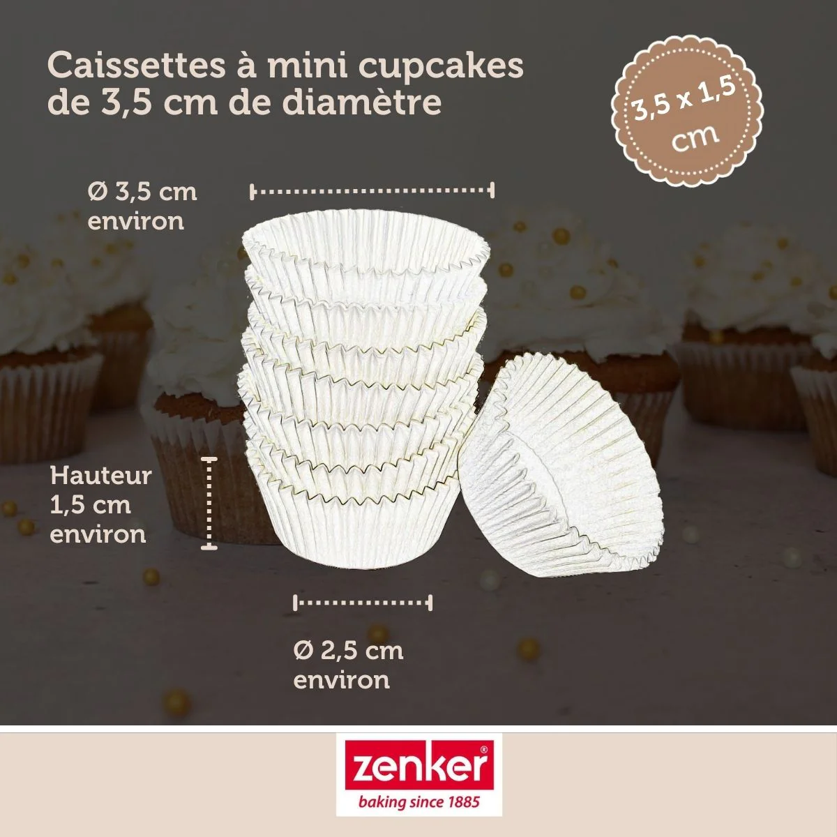Lot de 100 barquettes alimentaires en papier 2,5 cm Zenker Smart pastry - Image 3