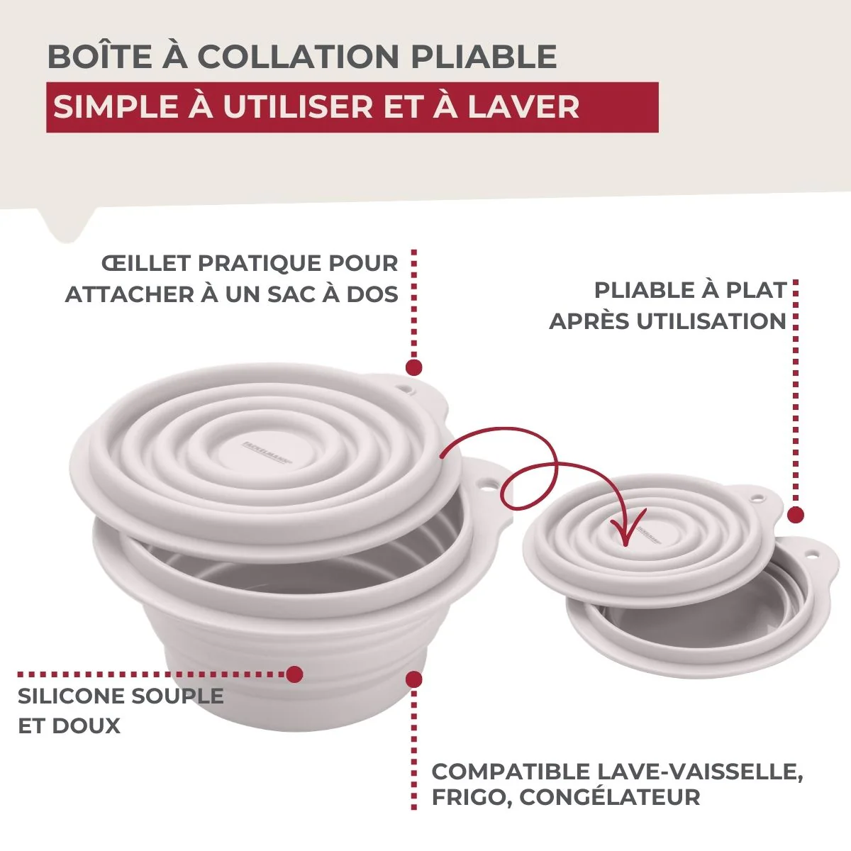 Lot de 12 Boîtes à Snacks Pliables en Silicone Fackelmann Storage Blanc et Vert - Image 7