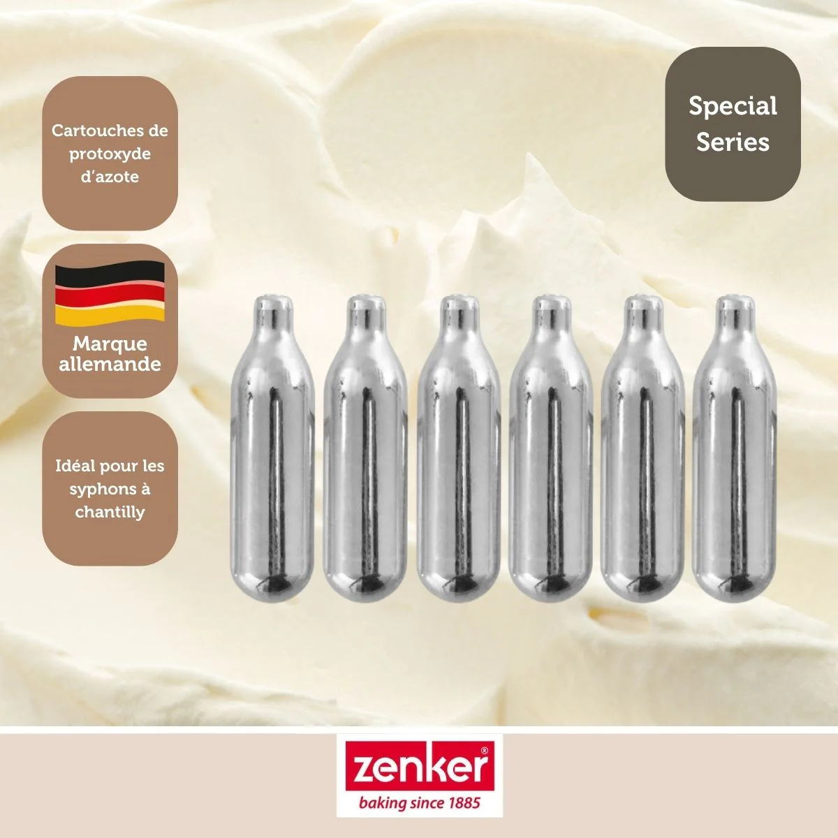 Lot de 12 cartouches de protoxyde d'azote pour siphon à Chantilly Zenker Smart Pastry - Image 4