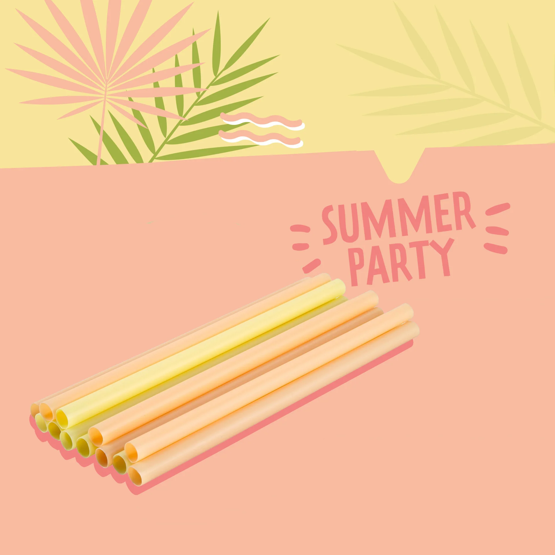 Lot de 12 pailles coloré en plastique 20 cm Fackelmann Summer Party - Image 2