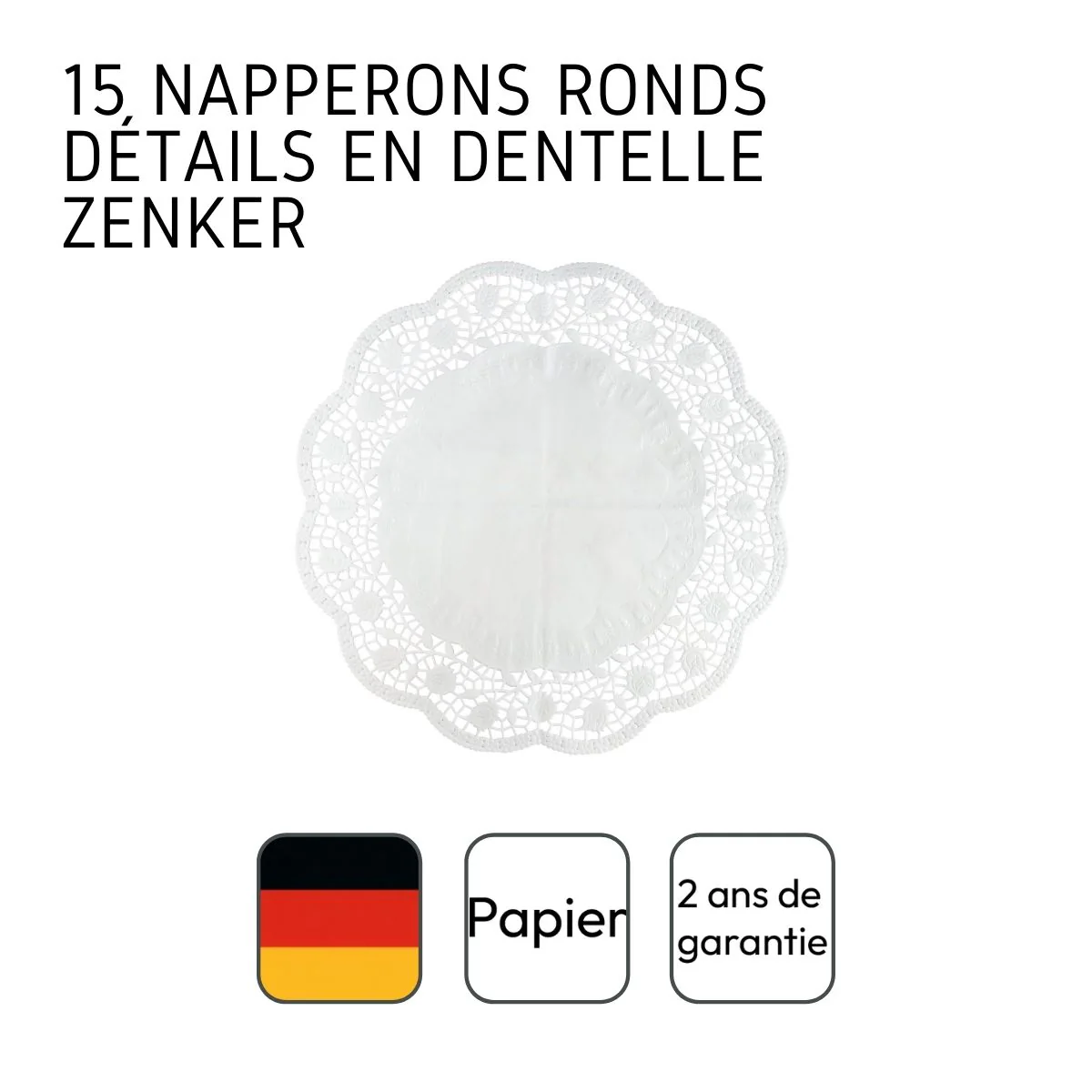 Lot de 15 napperons papier ronds pour tartes et gâteaux Zenker - Image 4