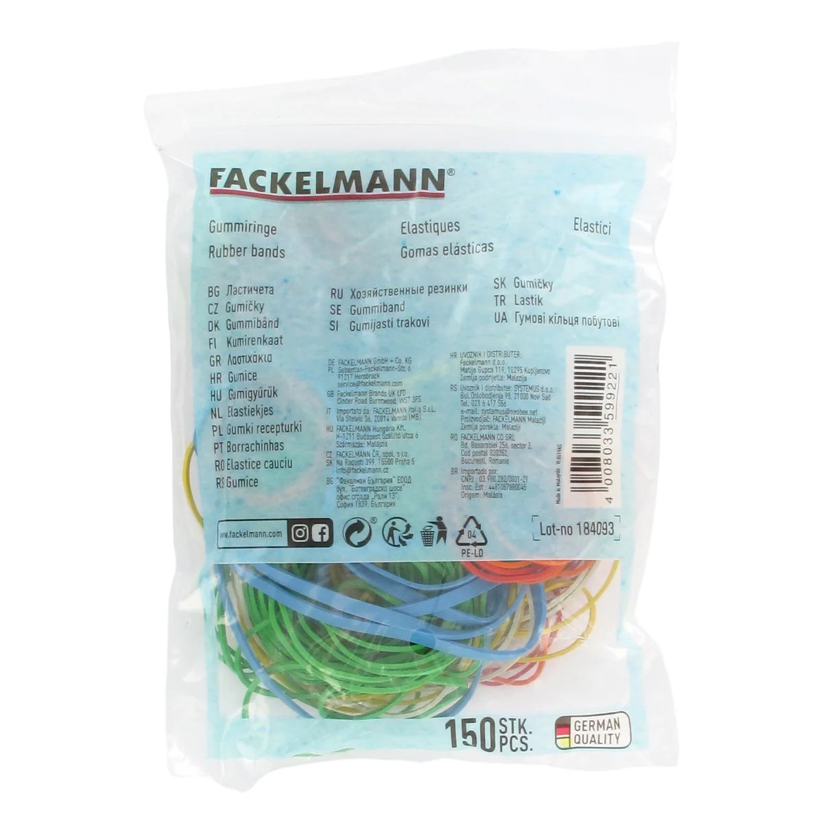 Lot de 150 élastiques de tailles différentes Fackelmann - Image 2