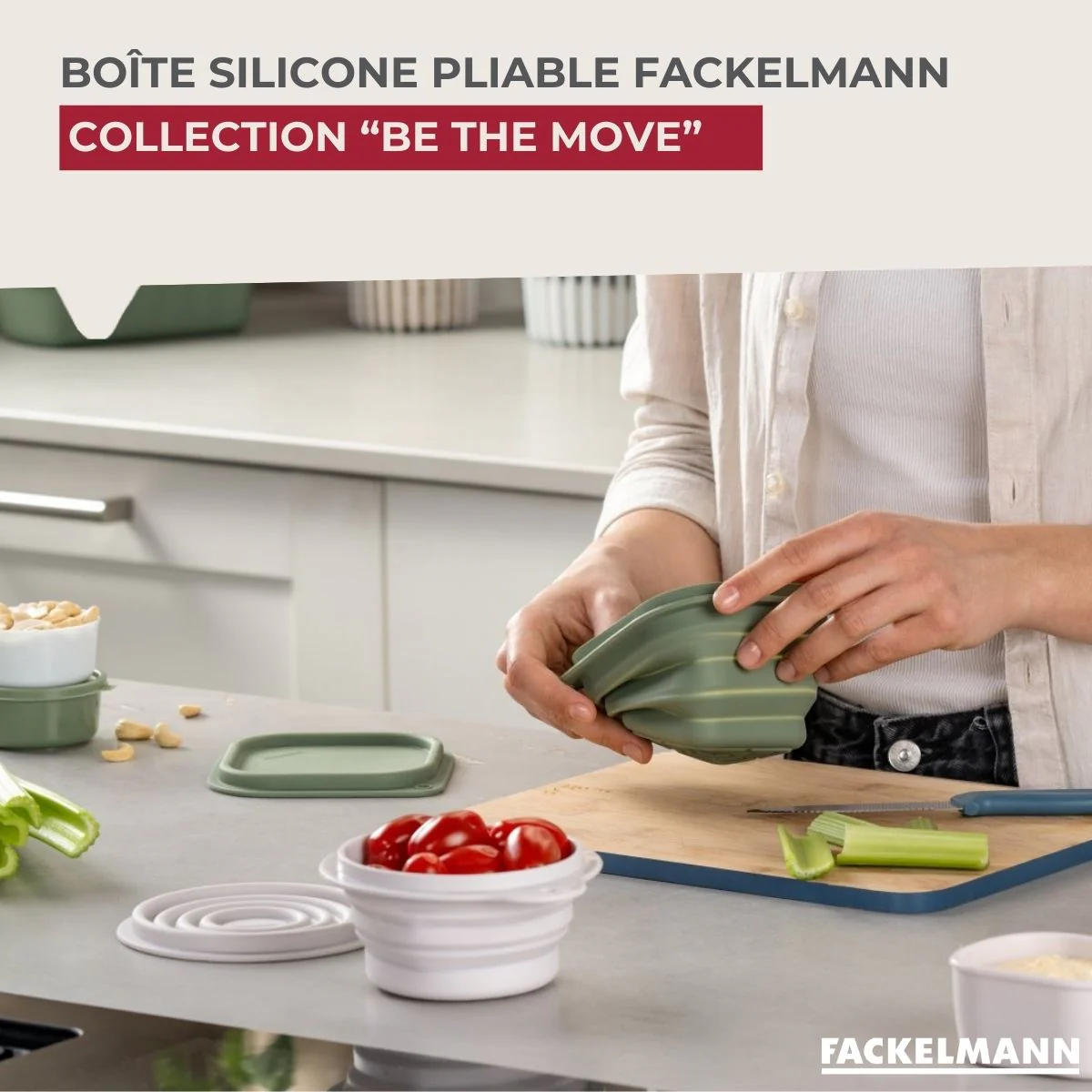 Lot de 2 lunch box 1L avec 2 ustensiles de cuisine Fackelmann Storage - Image 2
