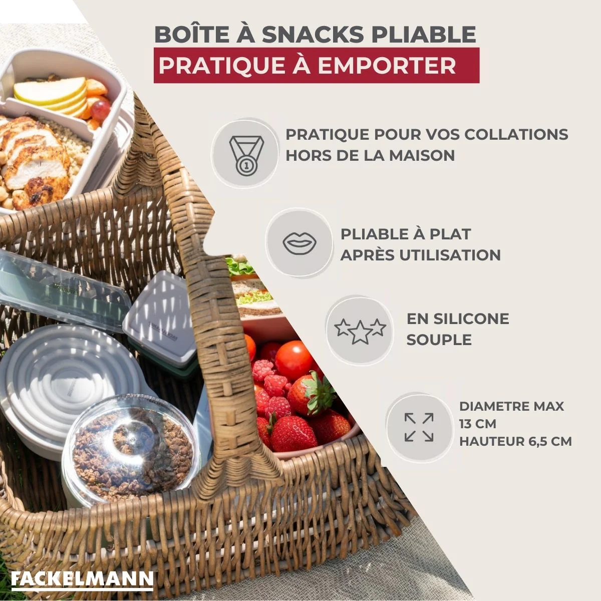 Lot de 2 lunch box 1L avec 2 ustensiles de cuisine Fackelmann Storage - Image 3
