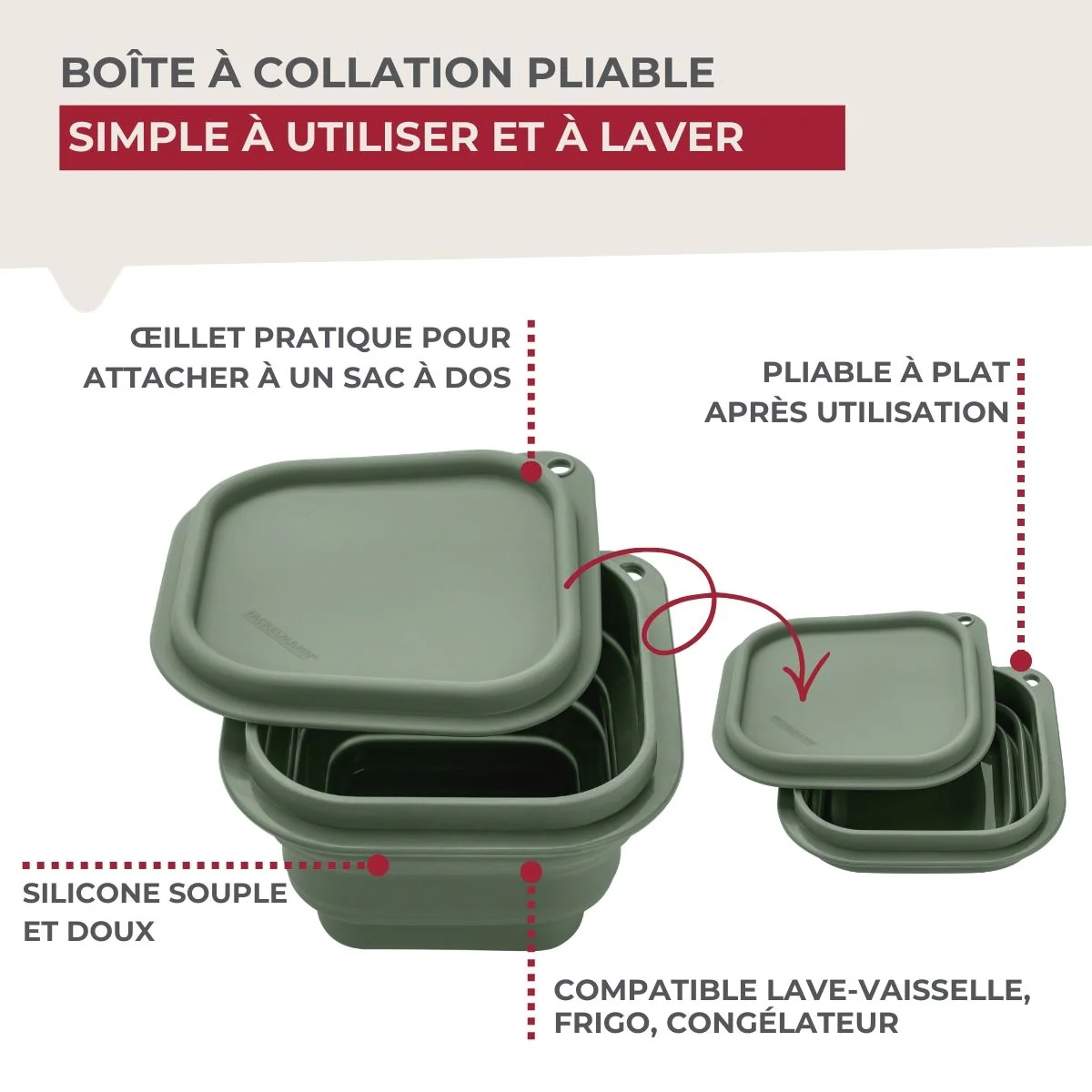 Lot de 2 lunch box 1L avec 2 ustensiles de cuisine Fackelmann Storage - Image 7