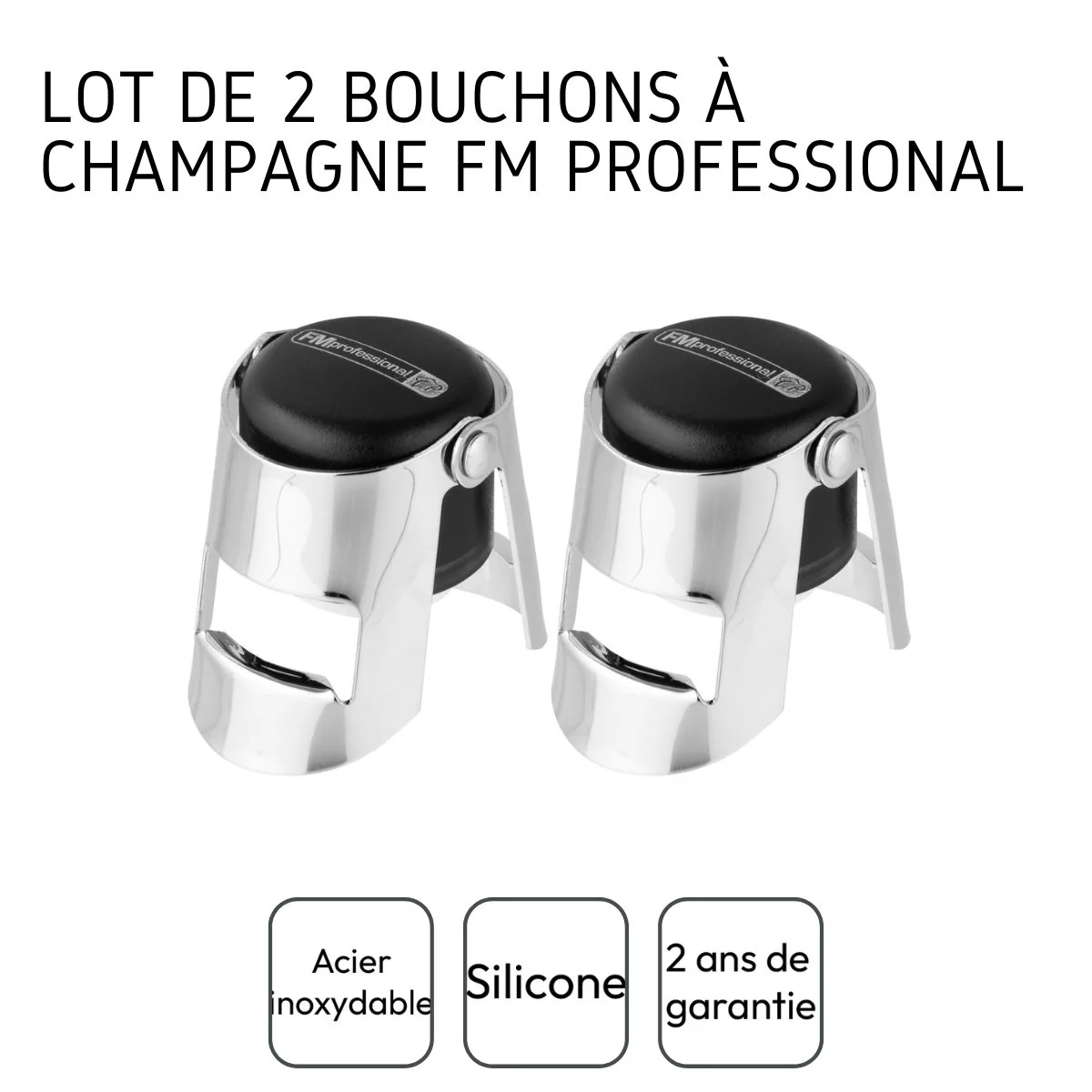 Lot de 2 bouchons à Champagne FM Professional - Image 4