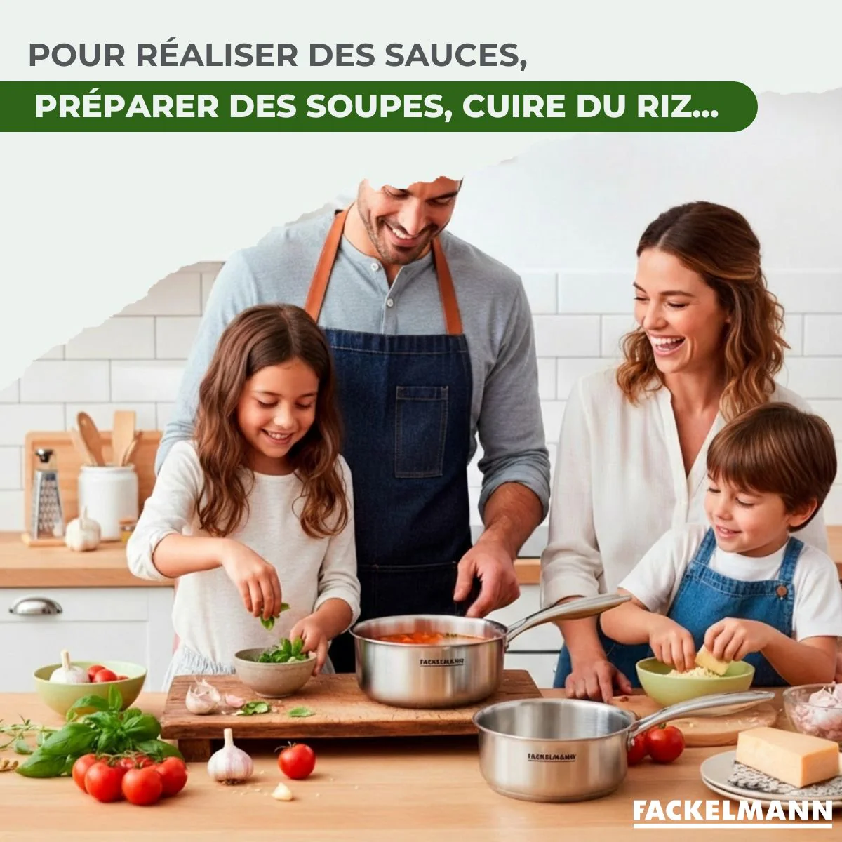 Batterie de cuisine avec 2 casseroles 16 et 18 cm en inox sans PFAS Fackelmann Vita3 - Image 4