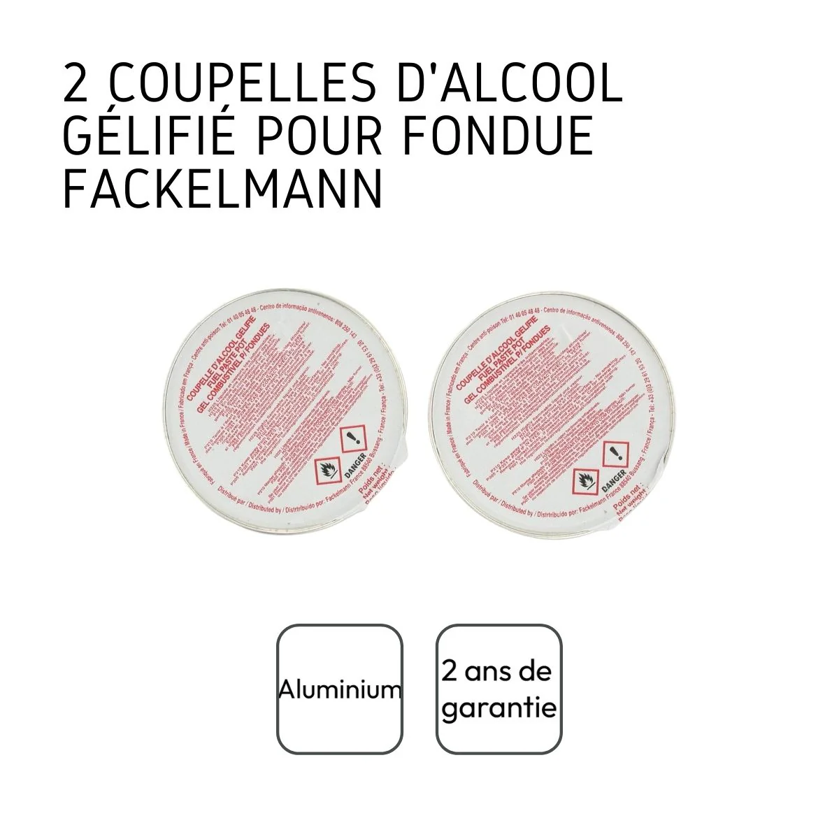Lot de 2 coupelles d'alcool gélifié Fackelmann - Image 4