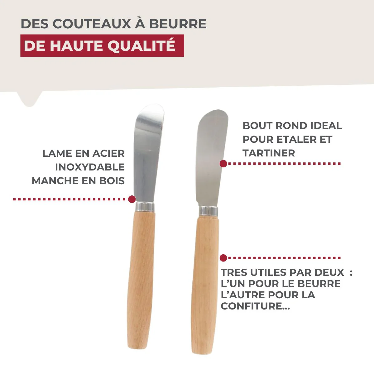 Lot de 2 couteaux à beurre 18 cm Fackelmann Sybarys - Image 4