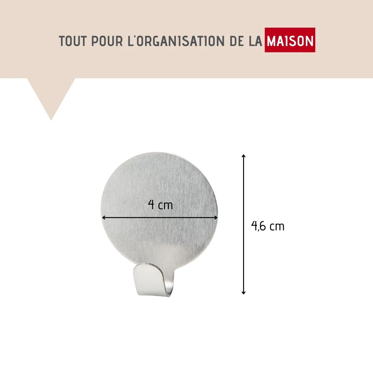 Lot de 2 crochet adhésifs ronds Fackelmann Tecno - Image 3