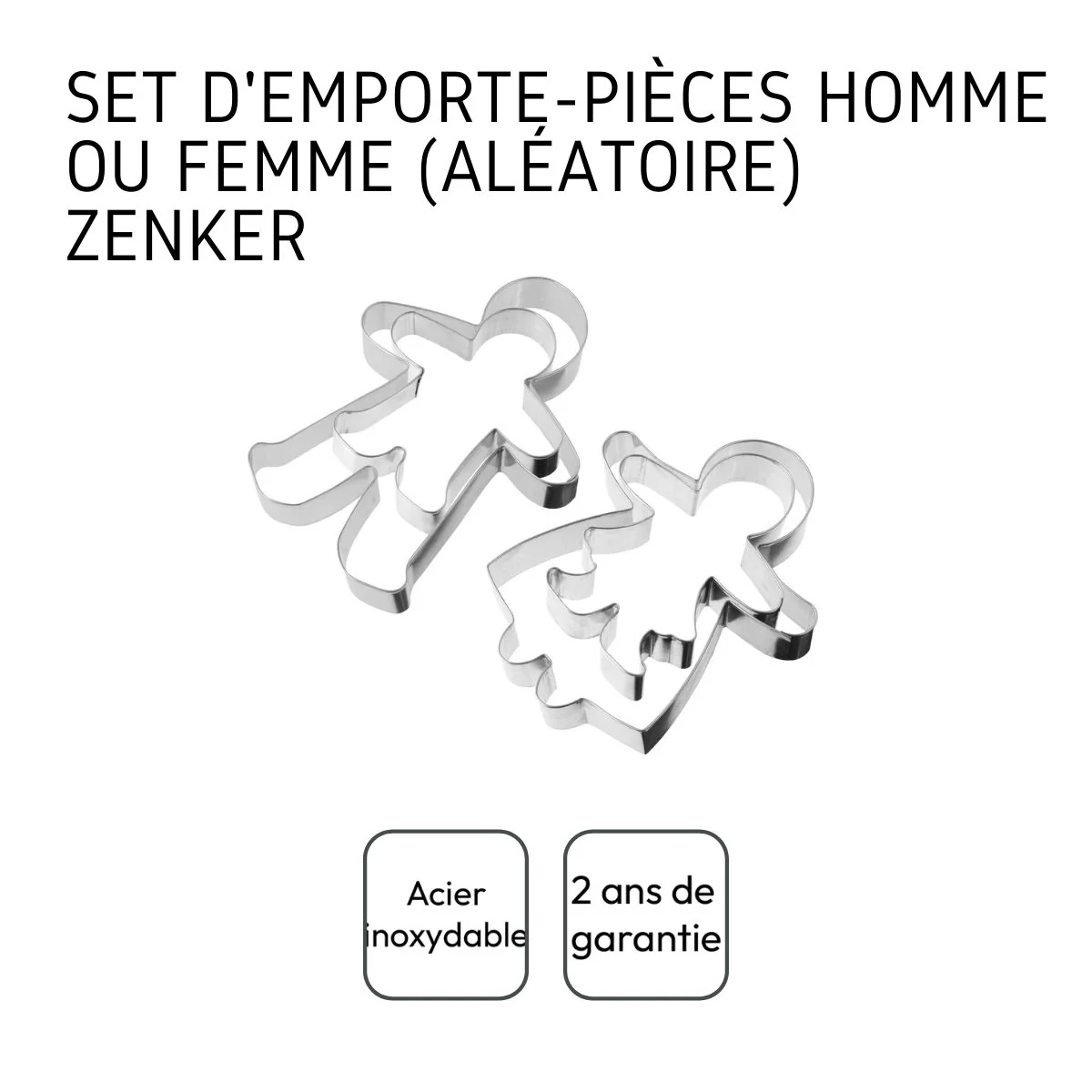 Lot de 2 emporte-pièces bonhomme en pain d'épices forme aléatoire Zenker Emporte-pièces - Image 4