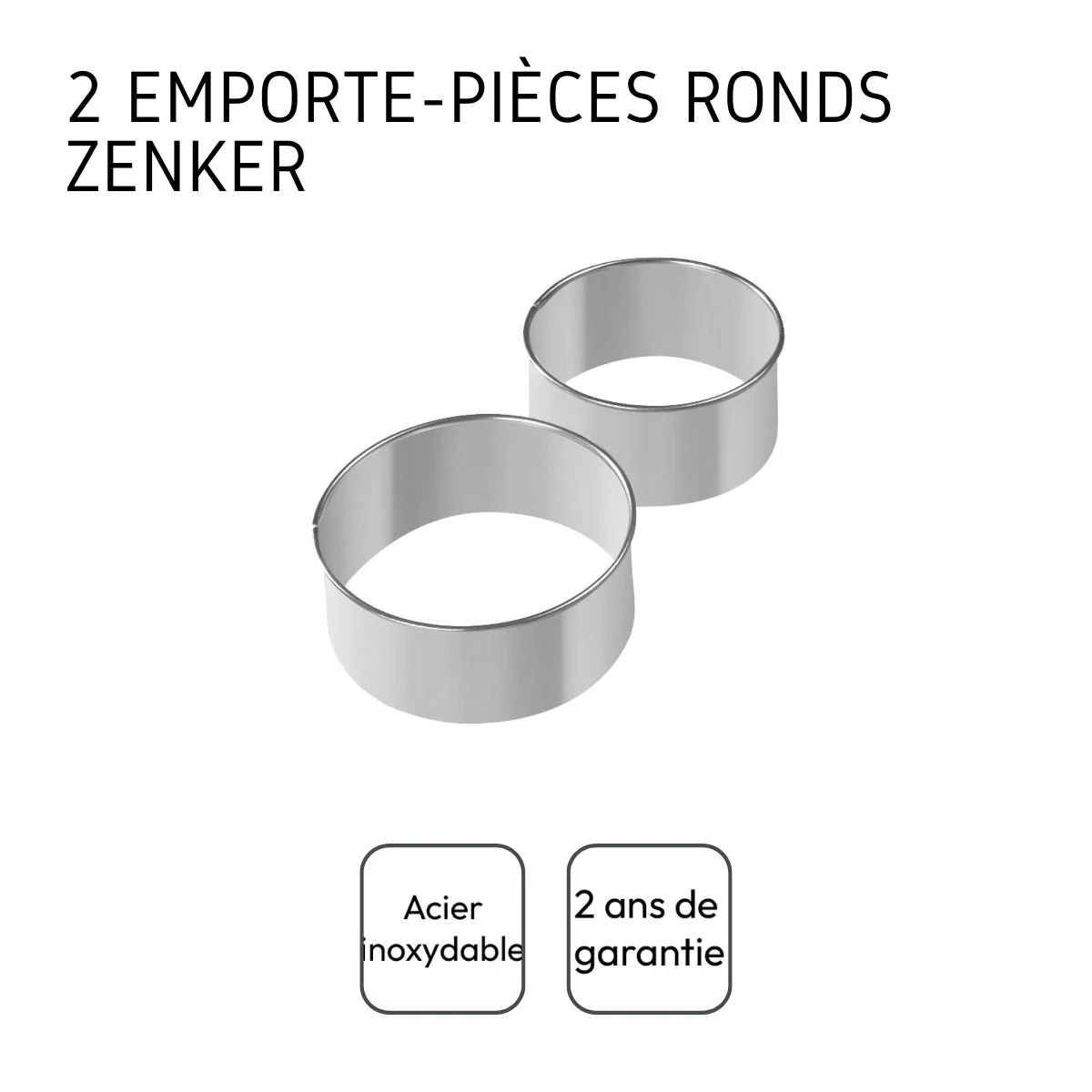Lot de 2 emporte-pièces ronds pour beignets en inox Zenker Emporte-pièces - Image 4