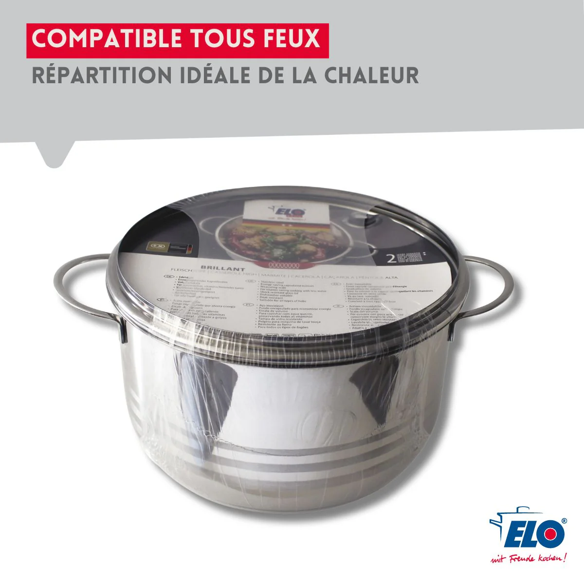 Lot de 2 faitouts 20 et 24 cm en acier inoxydable sans PFAS Elo Brillant - Image 4