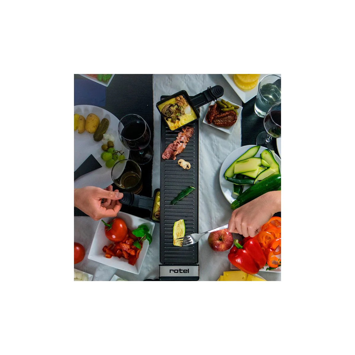 Lot de 2 machines à raclette connectables par câbles pour 8 personnes au total Rotel - Image 2