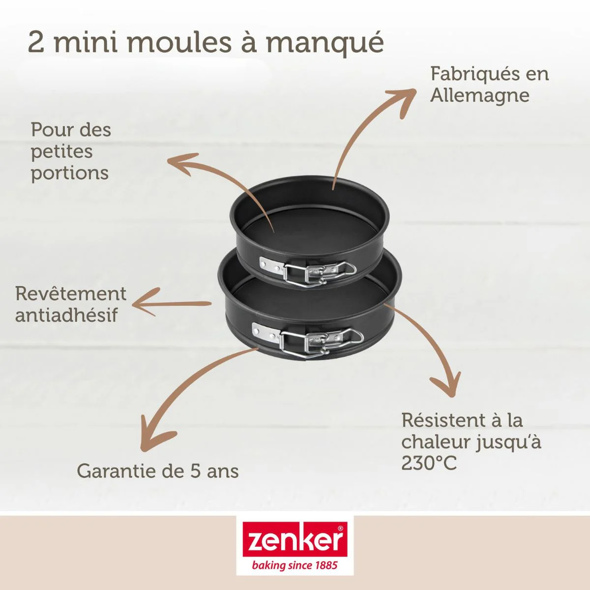 Lot de 2 mini moules à manqué à charnière de 12 cm et 16 cm Zenker Special Mini - Image 3