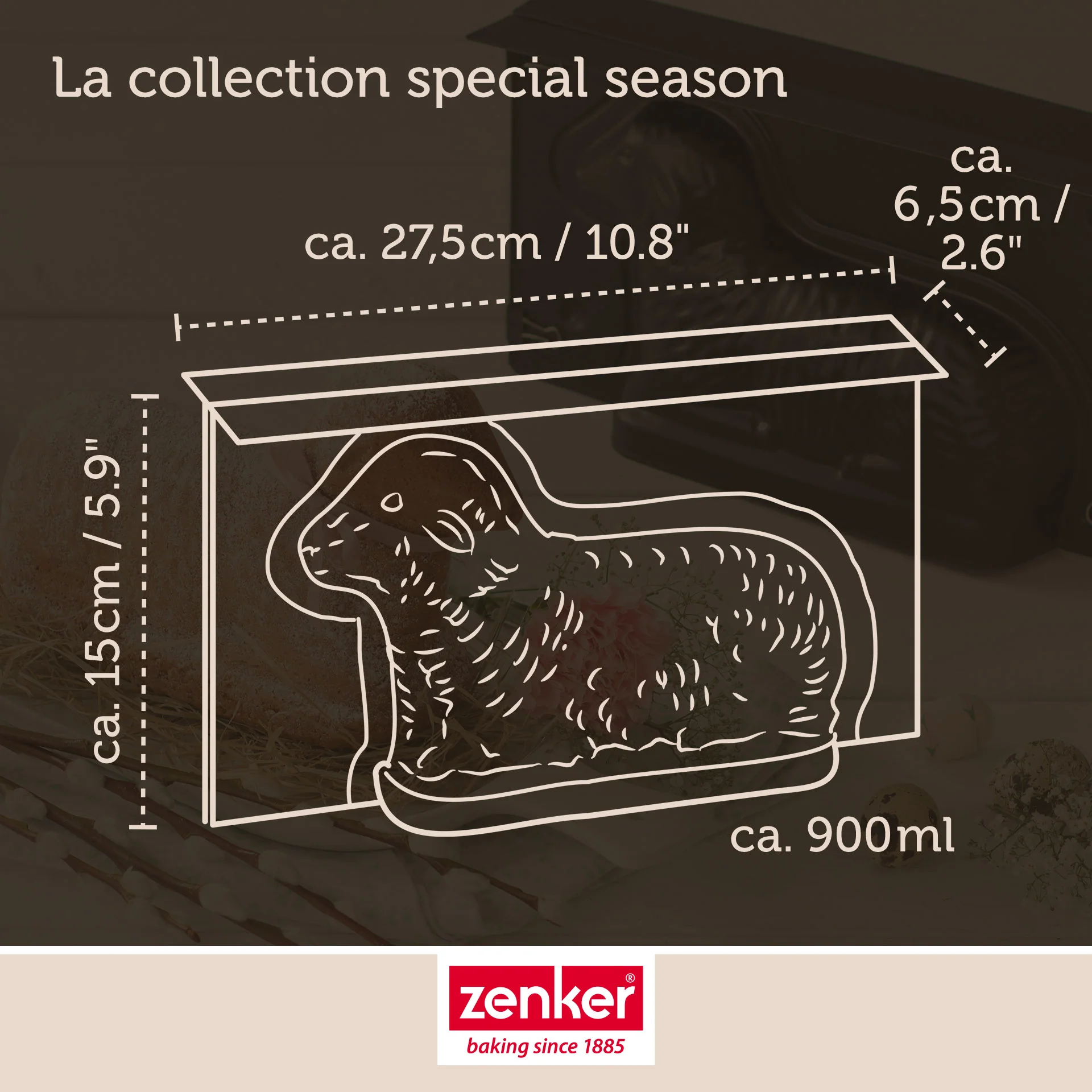 Lot de 2 moules à gâteaux 3D en forme d'agneau pascal 900 ml Zenker Special Season - Image 4