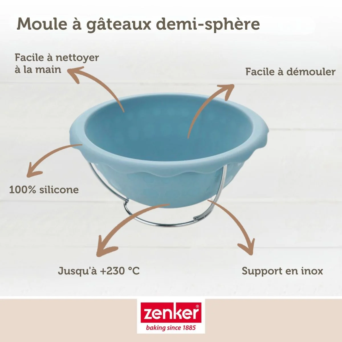 Lot de 2 moules demi sphère pour gâteau ballon de foot 18 cm Zenker Spécial Football - Image 3