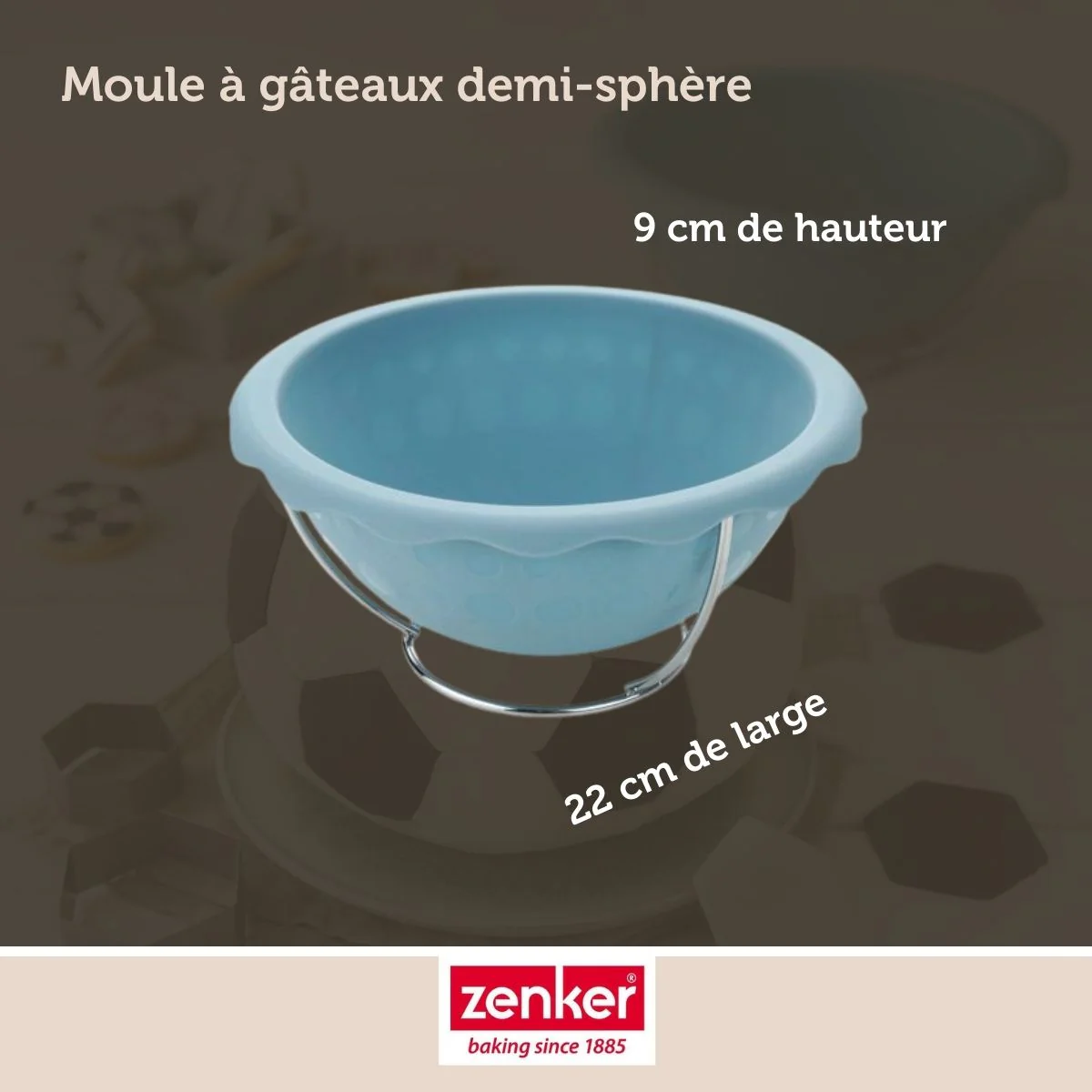 Lot de 2 moules demi sphère pour gâteau ballon de foot 18 cm Zenker Spécial Football - Image 4