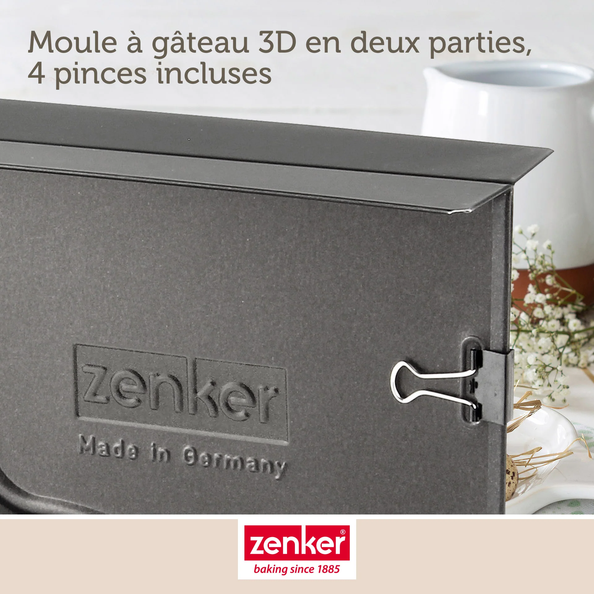 Lot de 2 moules à gâteaux 3D en forme de lapin de Pâques 600 ml Zenker Pâques - Image 5