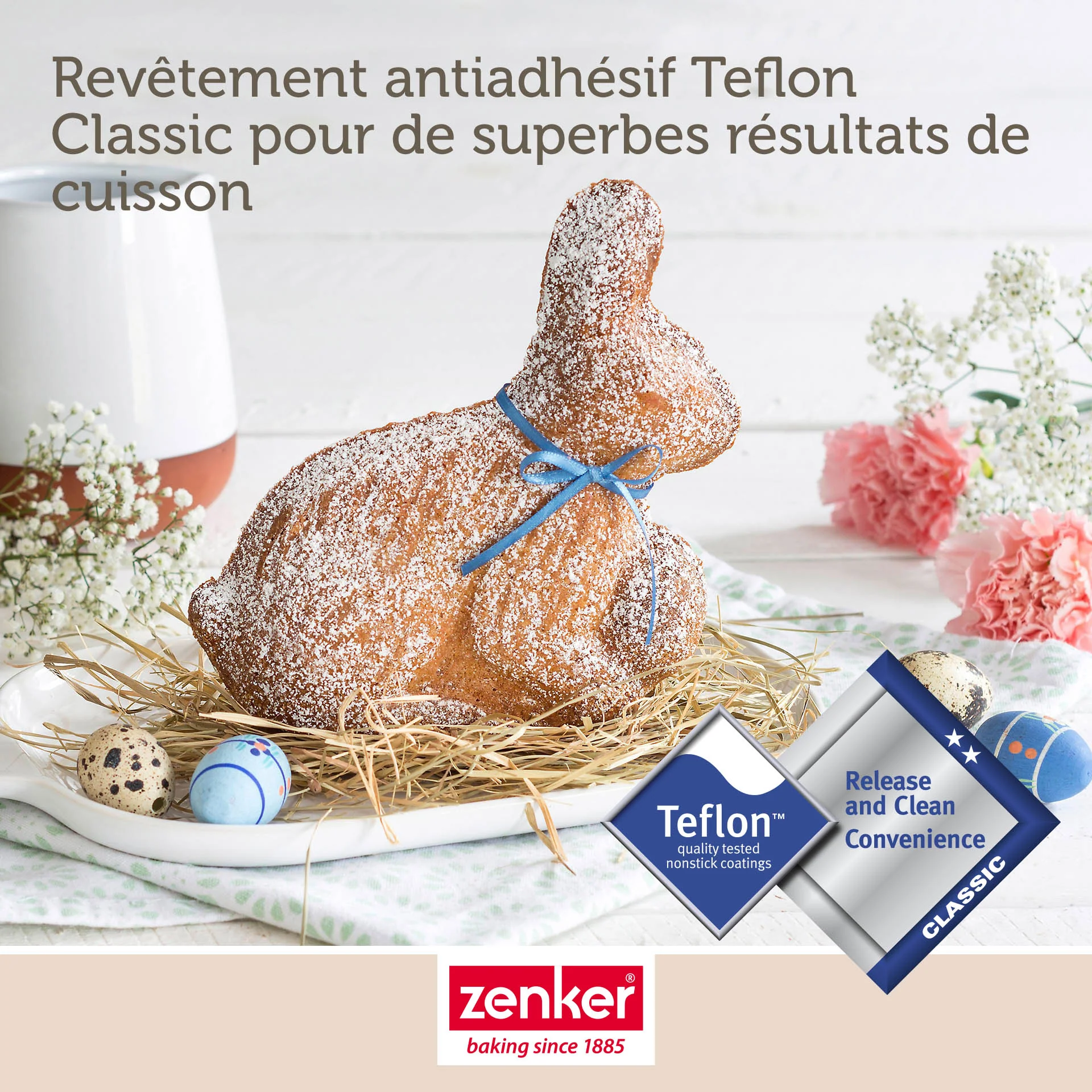 Lot de 2 moules à gâteaux 3D en forme de lapin de Pâques 600 ml Zenker Pâques - Image 6