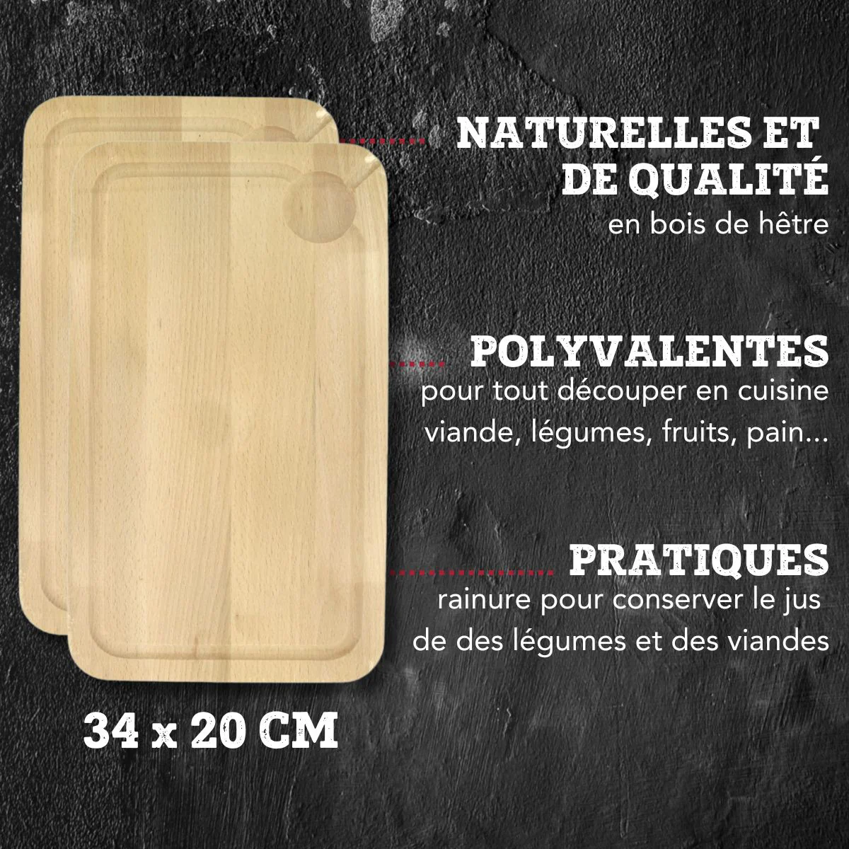 Lot de 2 Planches à découper et 4 éplucheurs à légumes FM Professional Gourmet édition - Image 3
