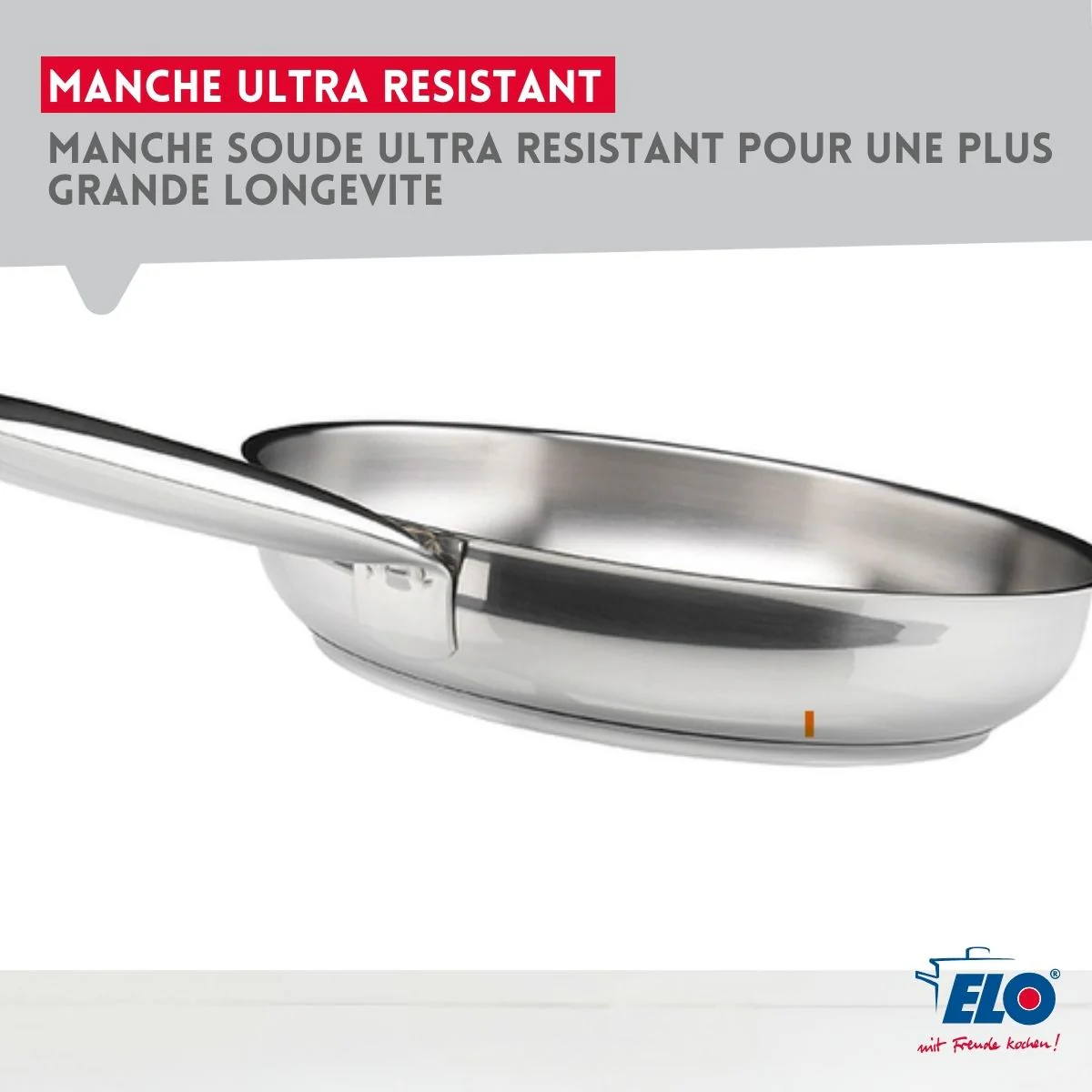 Lot de 2 poêles inox de 28 cm et 32 cm Elo Profi Therm - Image 5