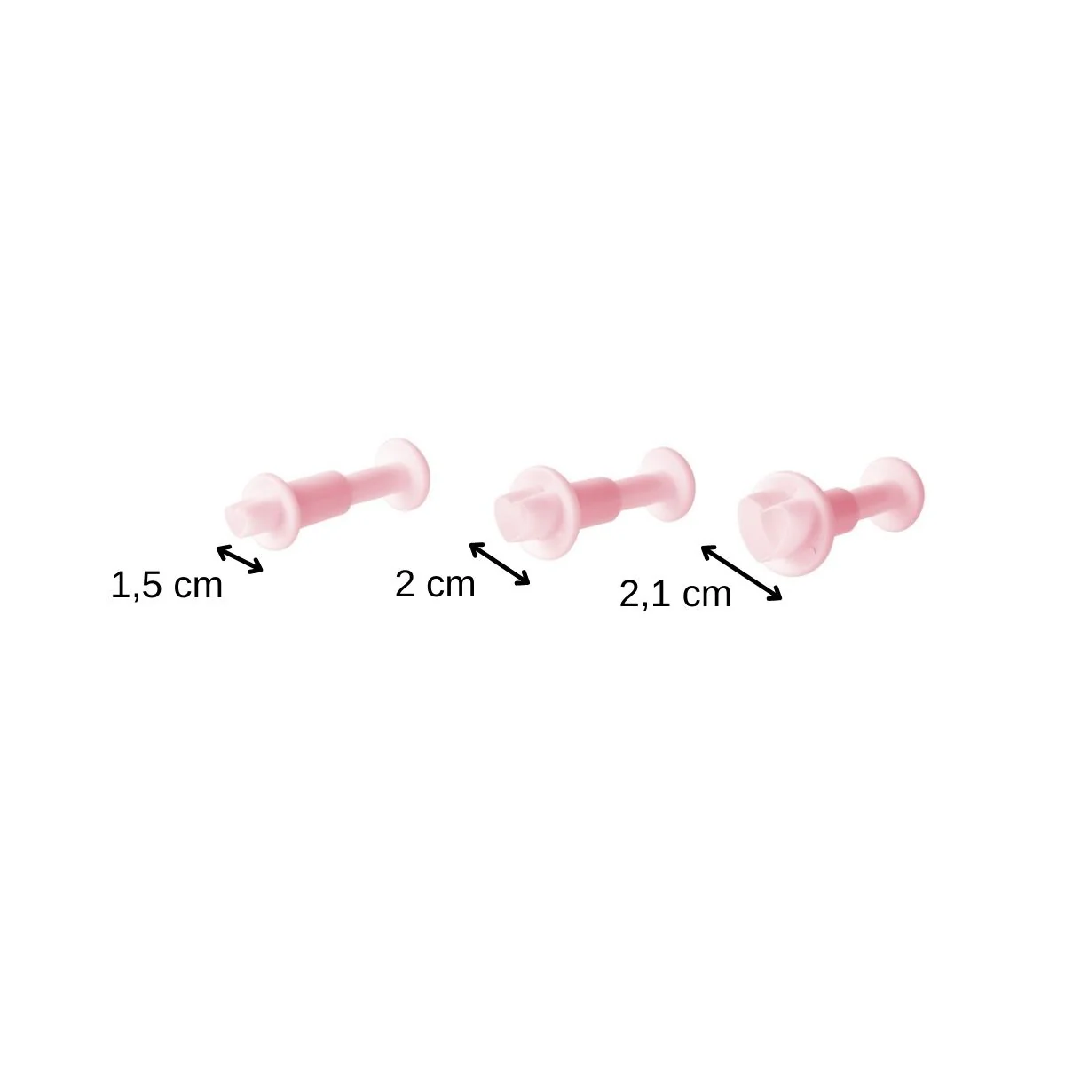 Lot de 3 emporte-pièces cœur à poussoir pour pâte à sucre Zenker Candy - Image 3