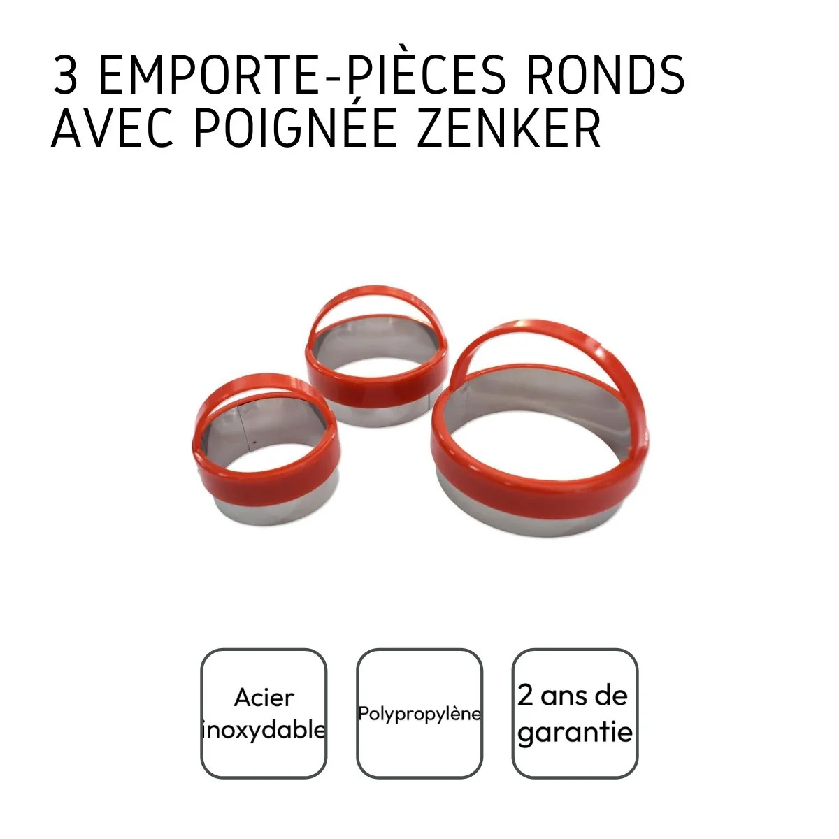 Lot de 3 emporte-pièces ronds avec poignée Zenker Emporte-pièces - Image 4