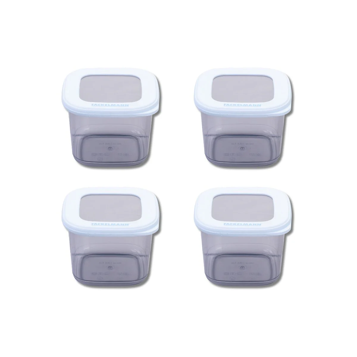 Lot de 4 boîtes hermétiques 0,55L avec 4 ustensiles de cuisine Fackelmann Storage