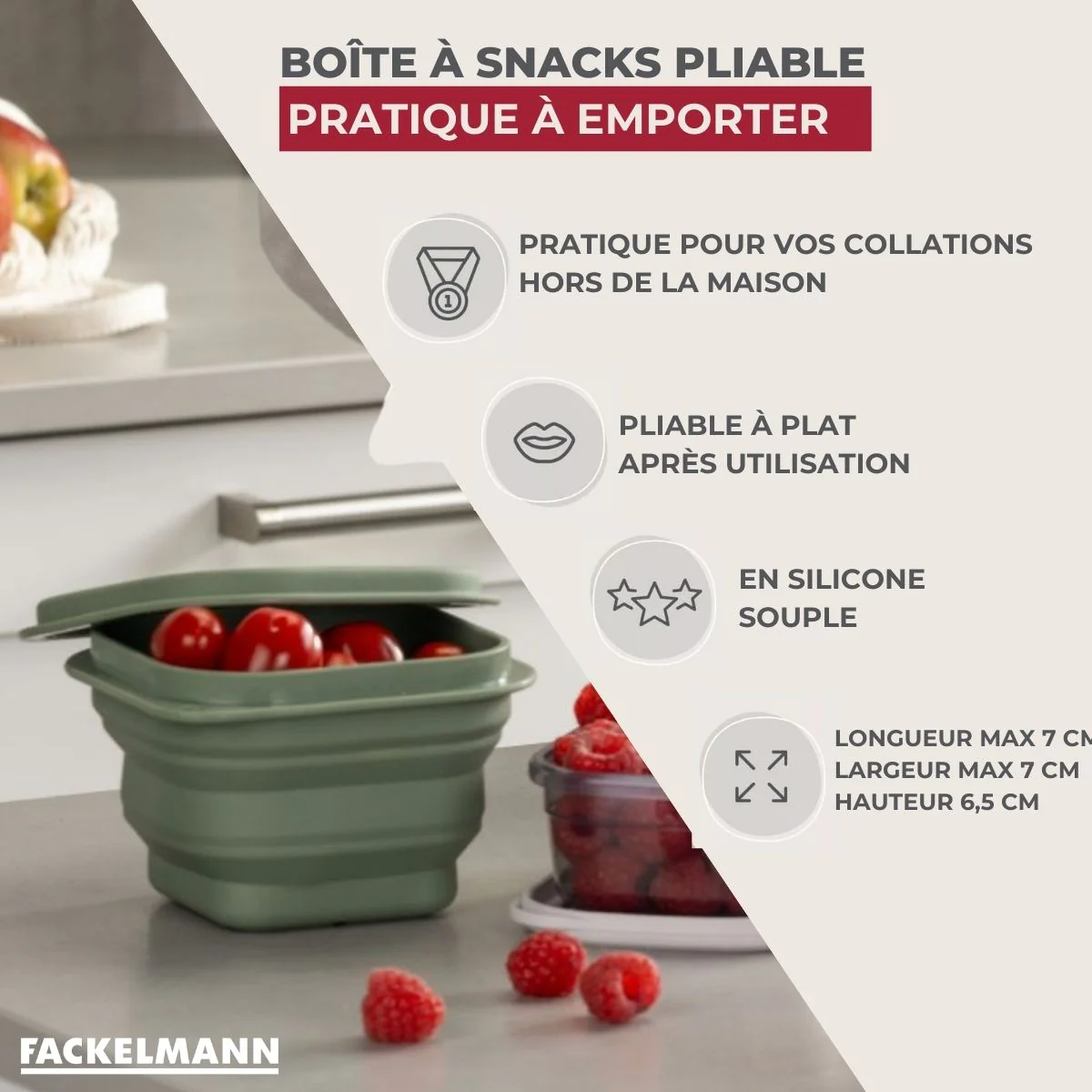 Lot de 4 boîtes à snacks avec 3 boîtes à sauce Fackelmann Storage - Image 3