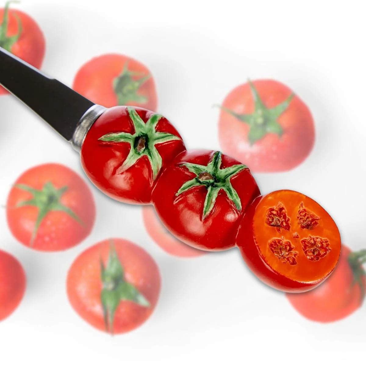 Lot de 4 couteaux à tomates lame crantée 11 cm Fackelmann - Image 2
