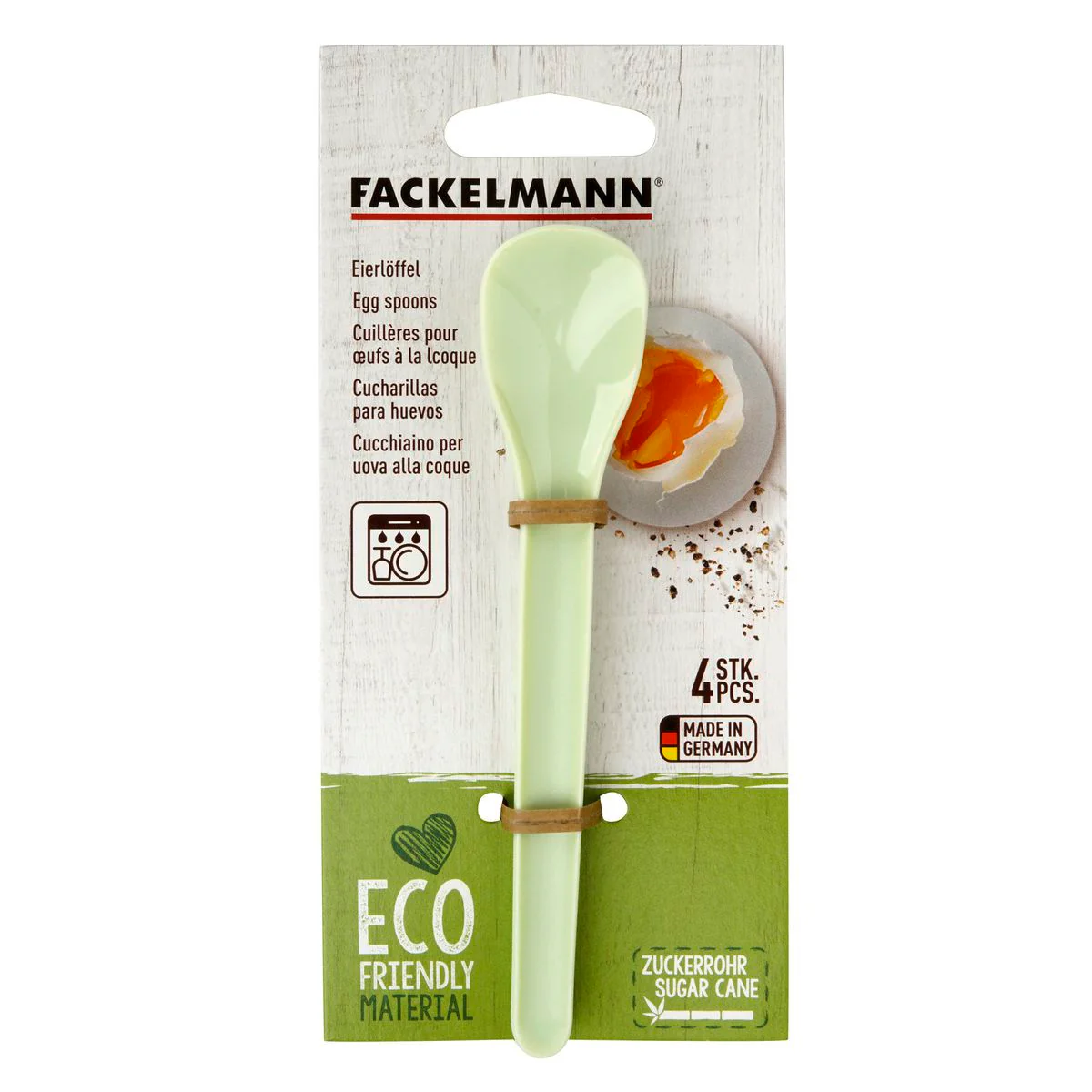 Lot de 4 cuillères à œuf Fackelmann Nature - Image 4