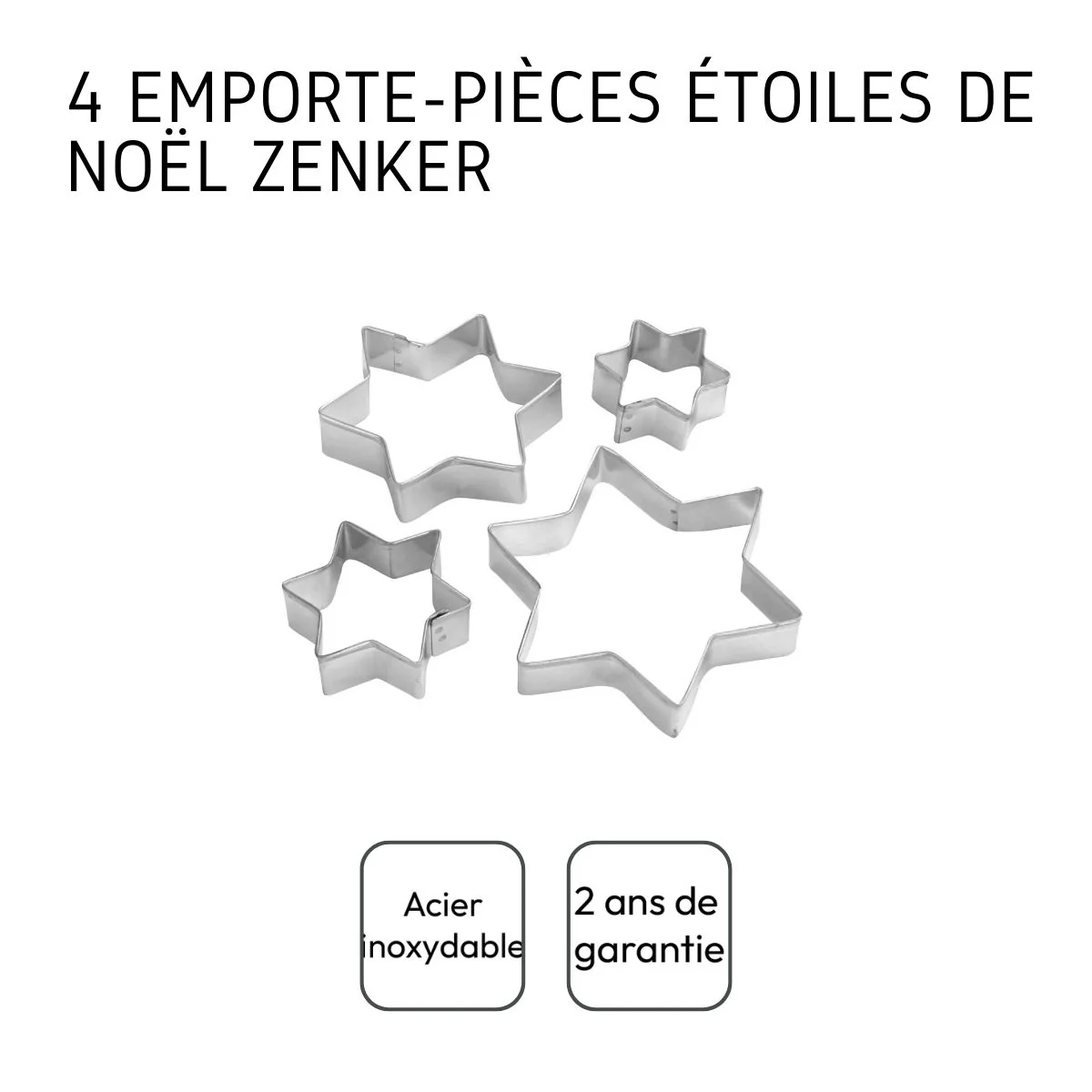 Lot de 4 emporte-pièces de Noël en forme d'étoiles Zenker Emporte-pièces - Image 4