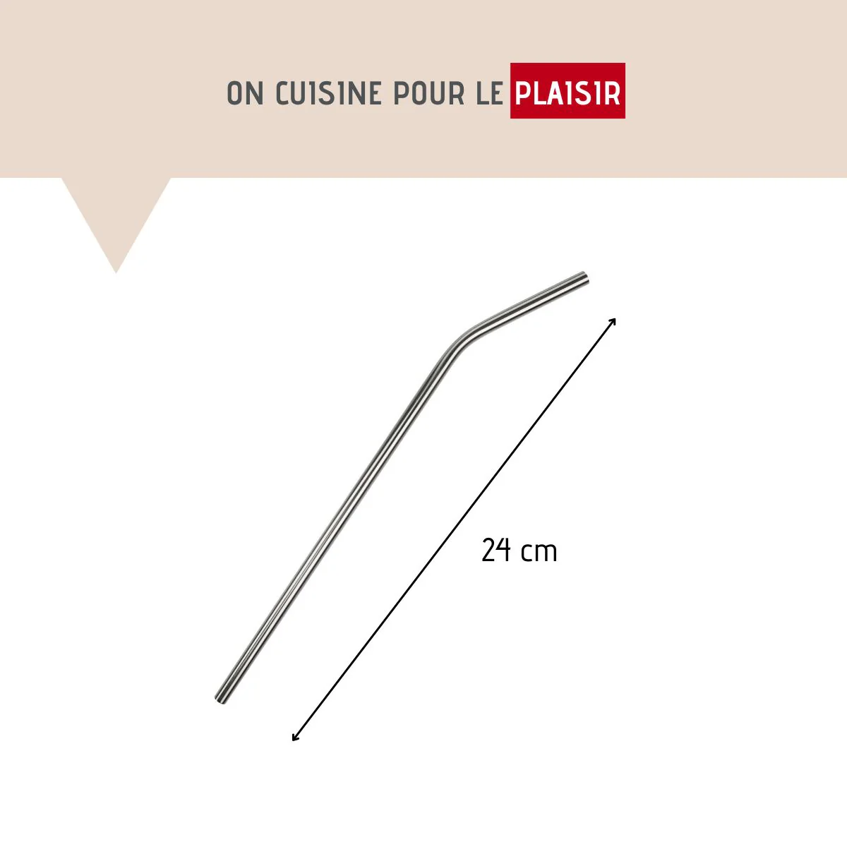 Lot de 4 pailles incurvées en inox avec goupillon 24 cm Fackelmann Bar Concept - Image 3